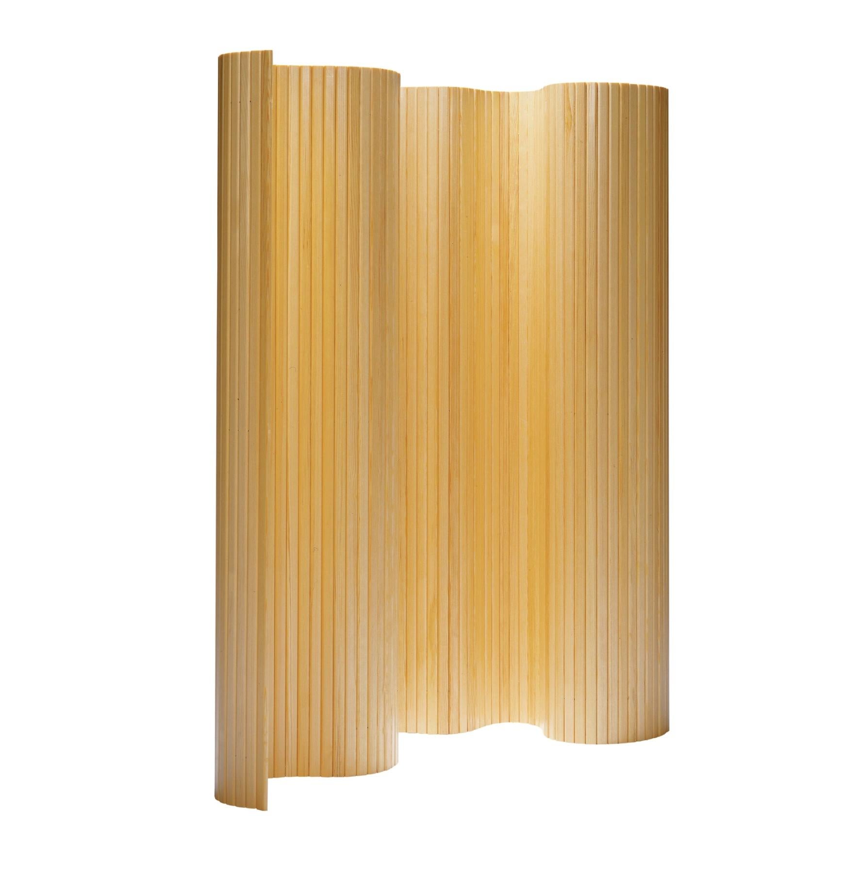 Devider per stanze di Alvar Aalto / Schermo '100' 1936 in pino massiccio per Artek, Finlandia. Nuovo, produzione attuale.

Realizzato con sottili strisce di legno di pino allineate verticalmente, lo schermo 100 può essere arrotolato per essere