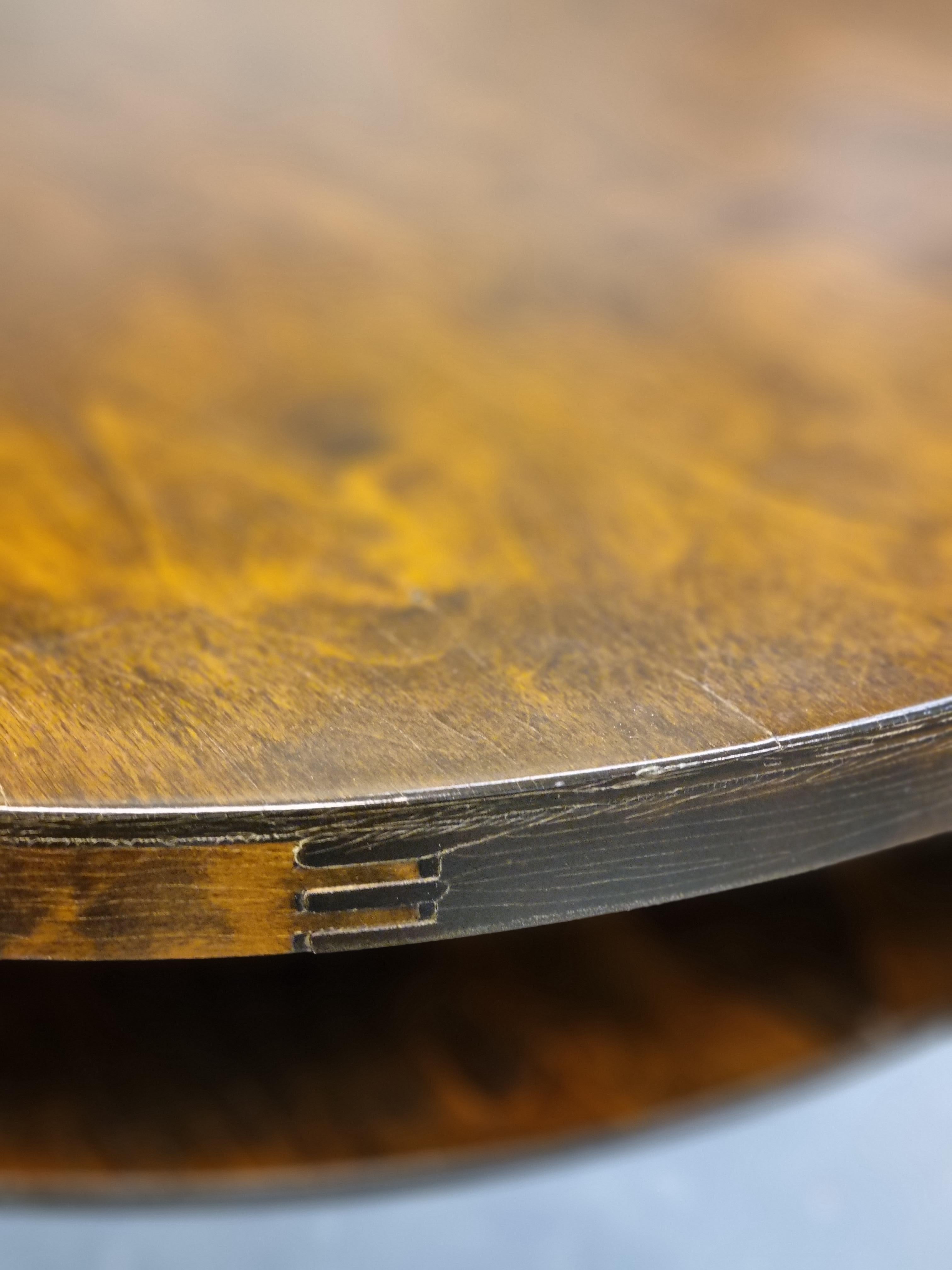 Mid-20th Century Alvar Aalto Round Club Table in Dark Stained Birch Model A71, Artek, 1930s