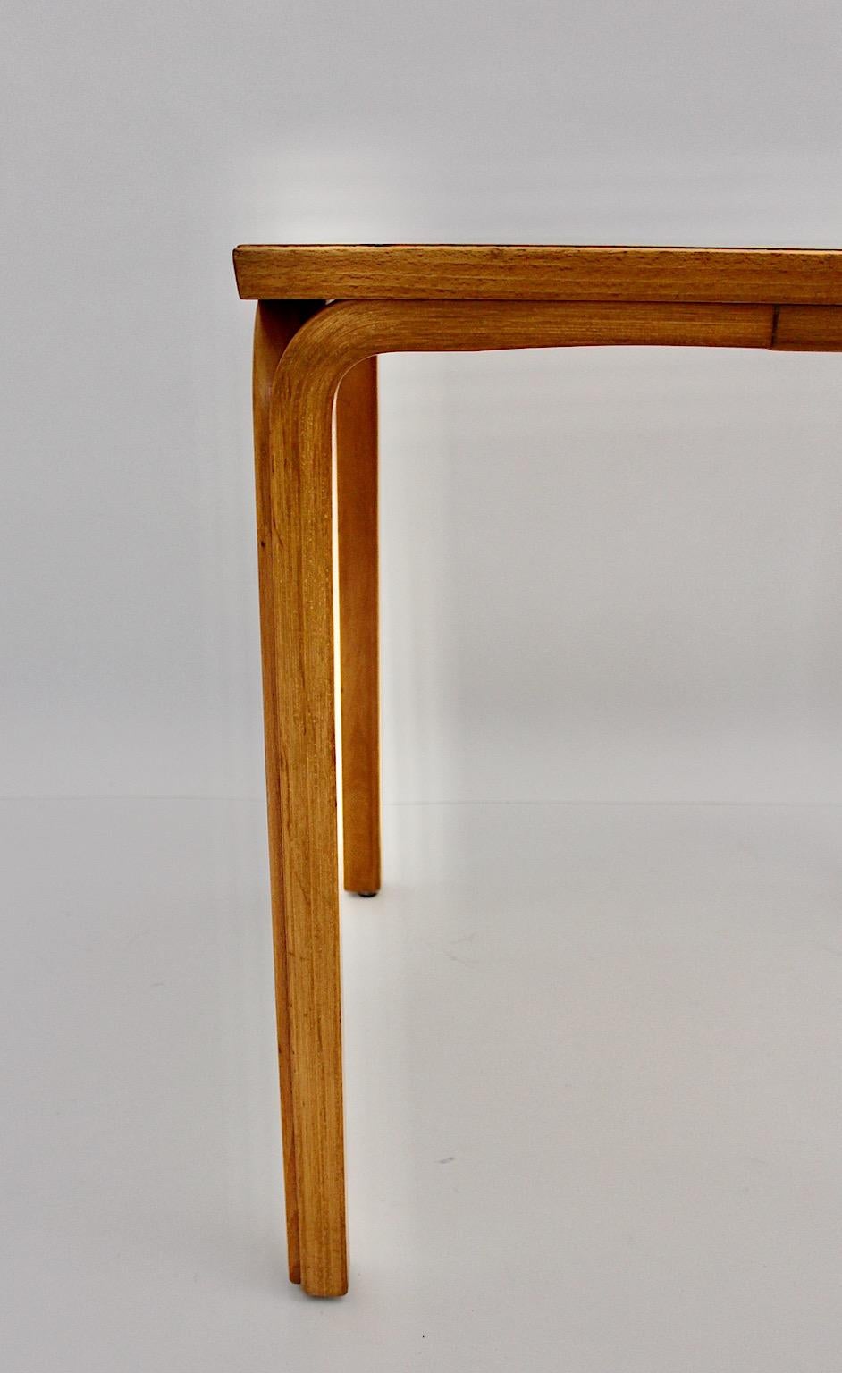 Alvar Aalto Scandinavian Modern Vintage Y Legs Dining Table Side Table c 1946 For Sale 1