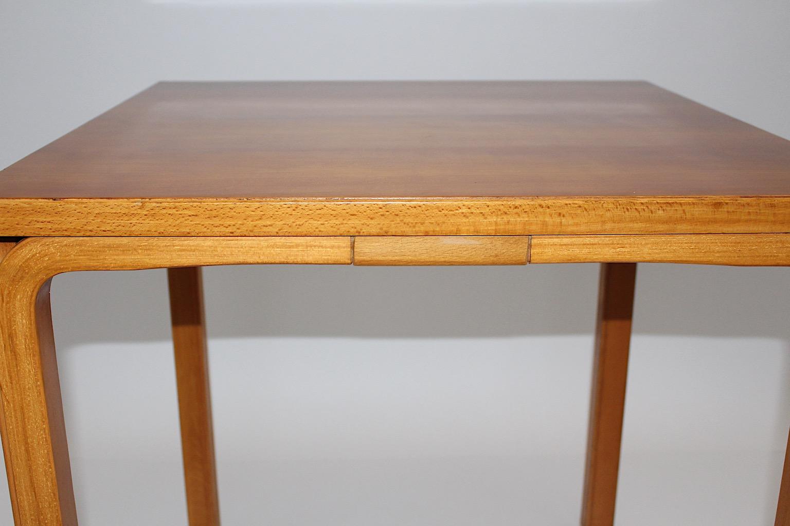 Birch Alvar Aalto Scandinavian Modern Vintage Y Legs Dining Table Side Table c 1946 For Sale