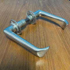 Alvar Aalto Sculptural Door Handles, 1950s, Nickel Plated Brass