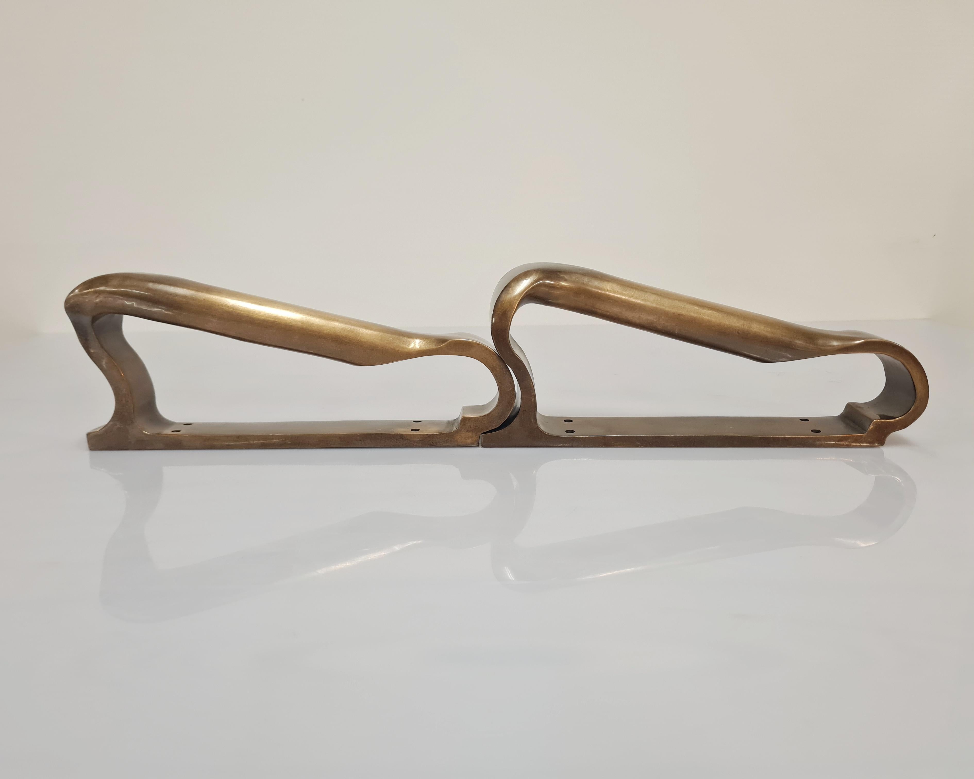 Milieu du XXe siècle Poignées de porte / tirettes sculpturales en bronze moulé d'Alvar Aalto+Aalto, Valaistustyö 1950s en vente