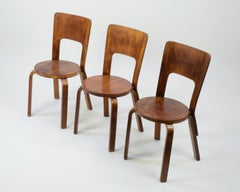 Alvar Aalto, Set of 3 Model 66 Chairs, 1933, Original Early Production