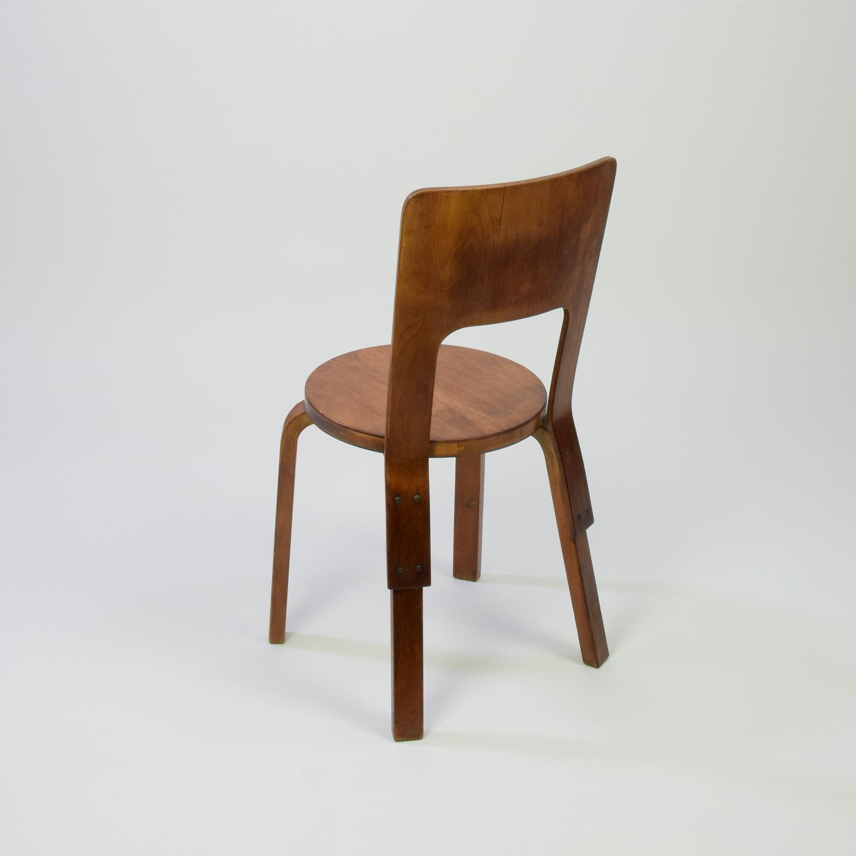 Mid-20th Century Alvar Aalto, Set of 3 Model 66 Chairs, 1933, Original Early Production