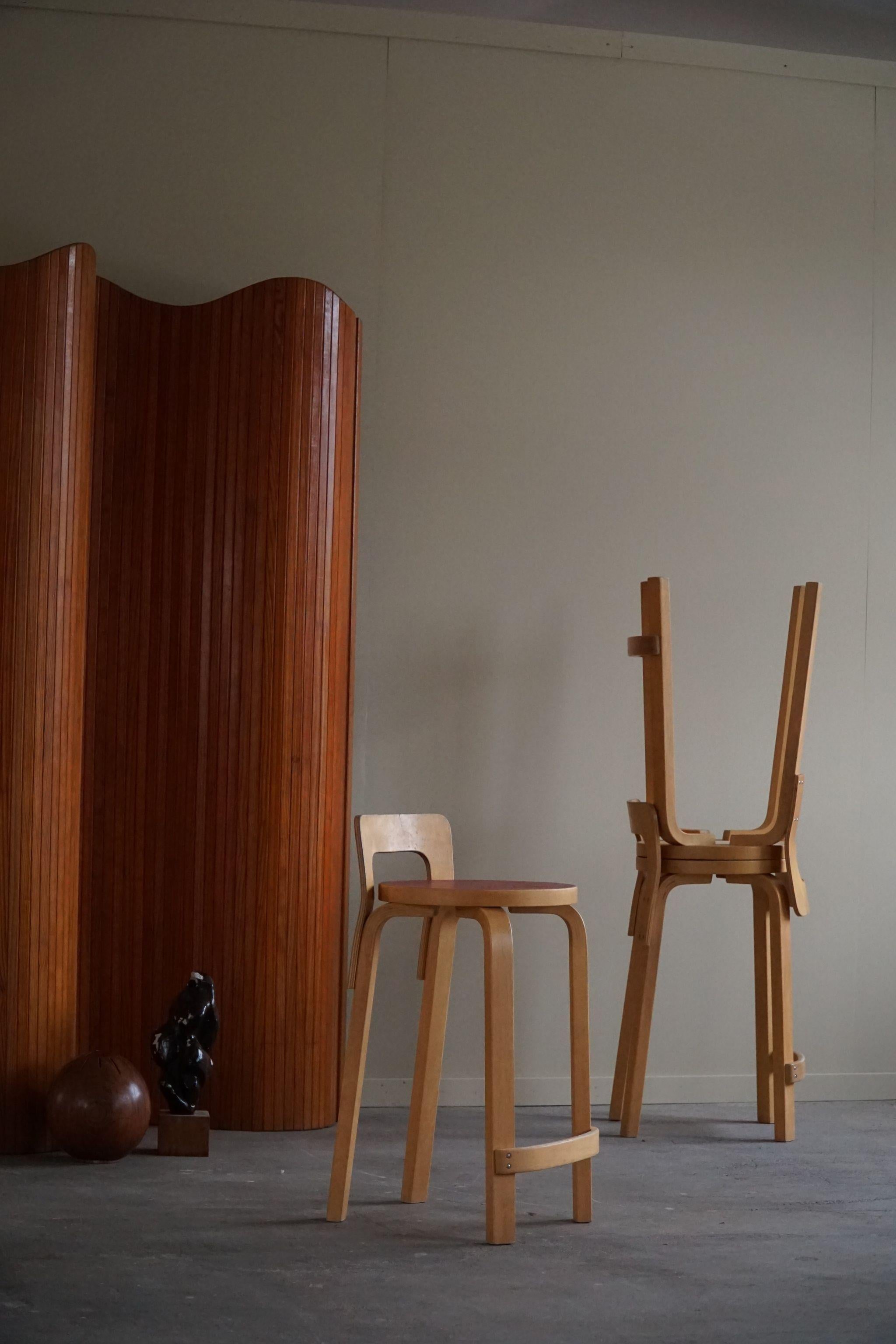 Alvar Aalto, Set of 4 Vintage Bar Stools, Model 