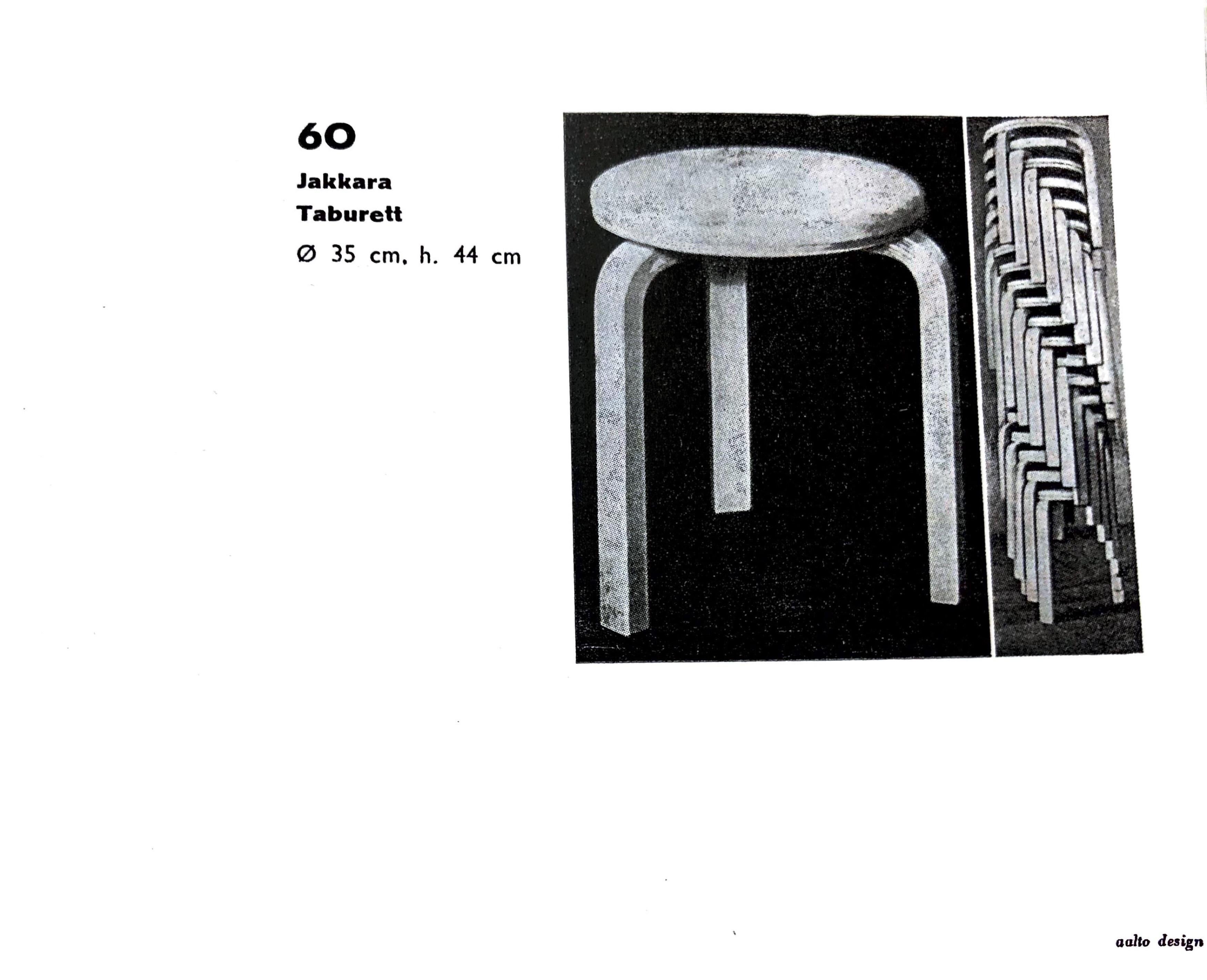 Alvar Aalto, Set of 6 Stools Model 60, Huonekalu-Ja Rakennustyötehdas for Artek 7