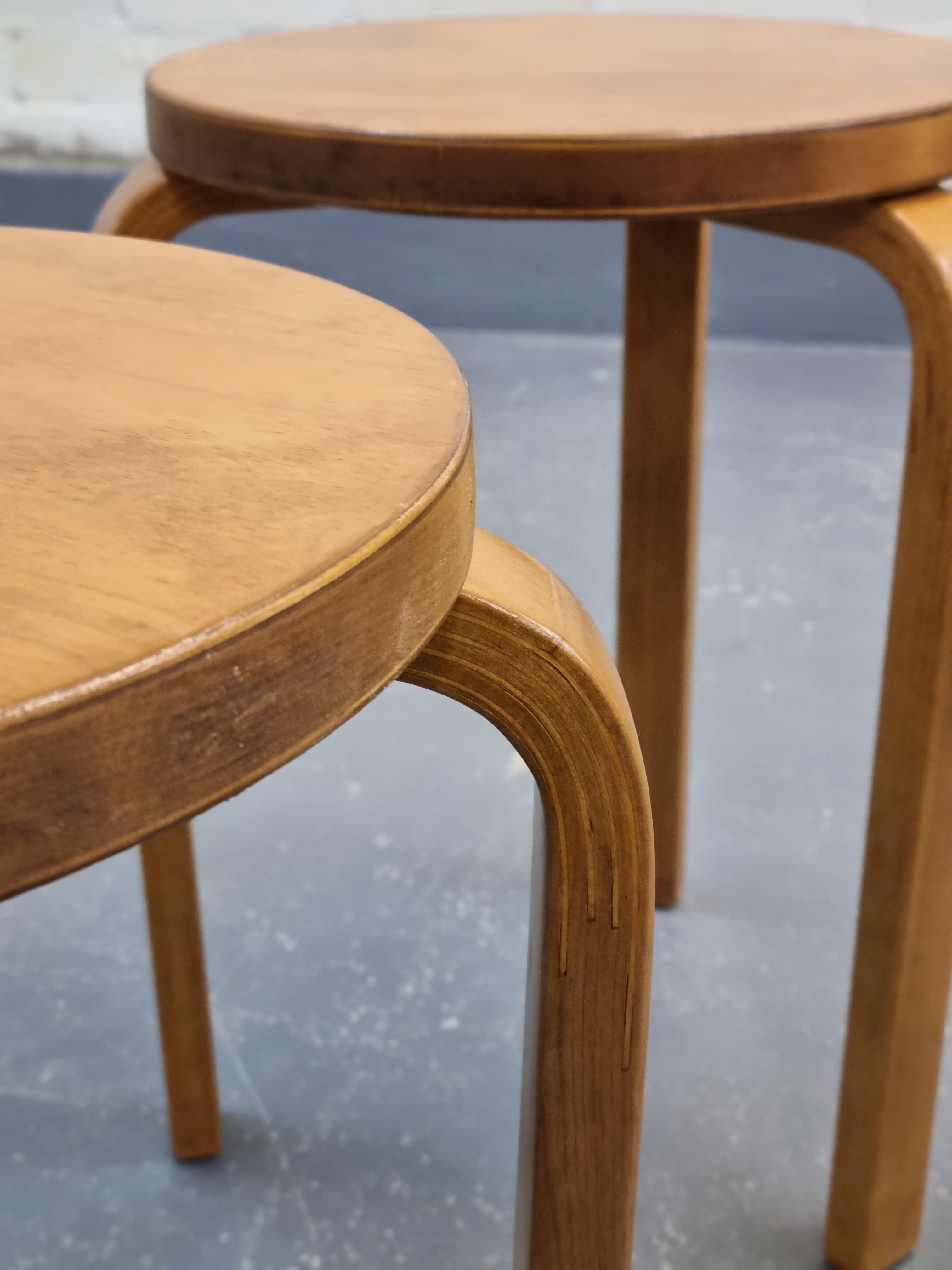 Mid-20th Century Alvar Aalto, Set of Commissioned Stools by Artek, 1950s For Sale