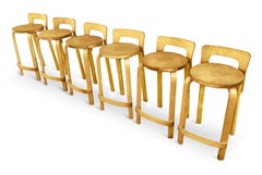 Alvar Aalto Set of "K65" Stools in Laminated Birch by Artek, Finland in 1950s
