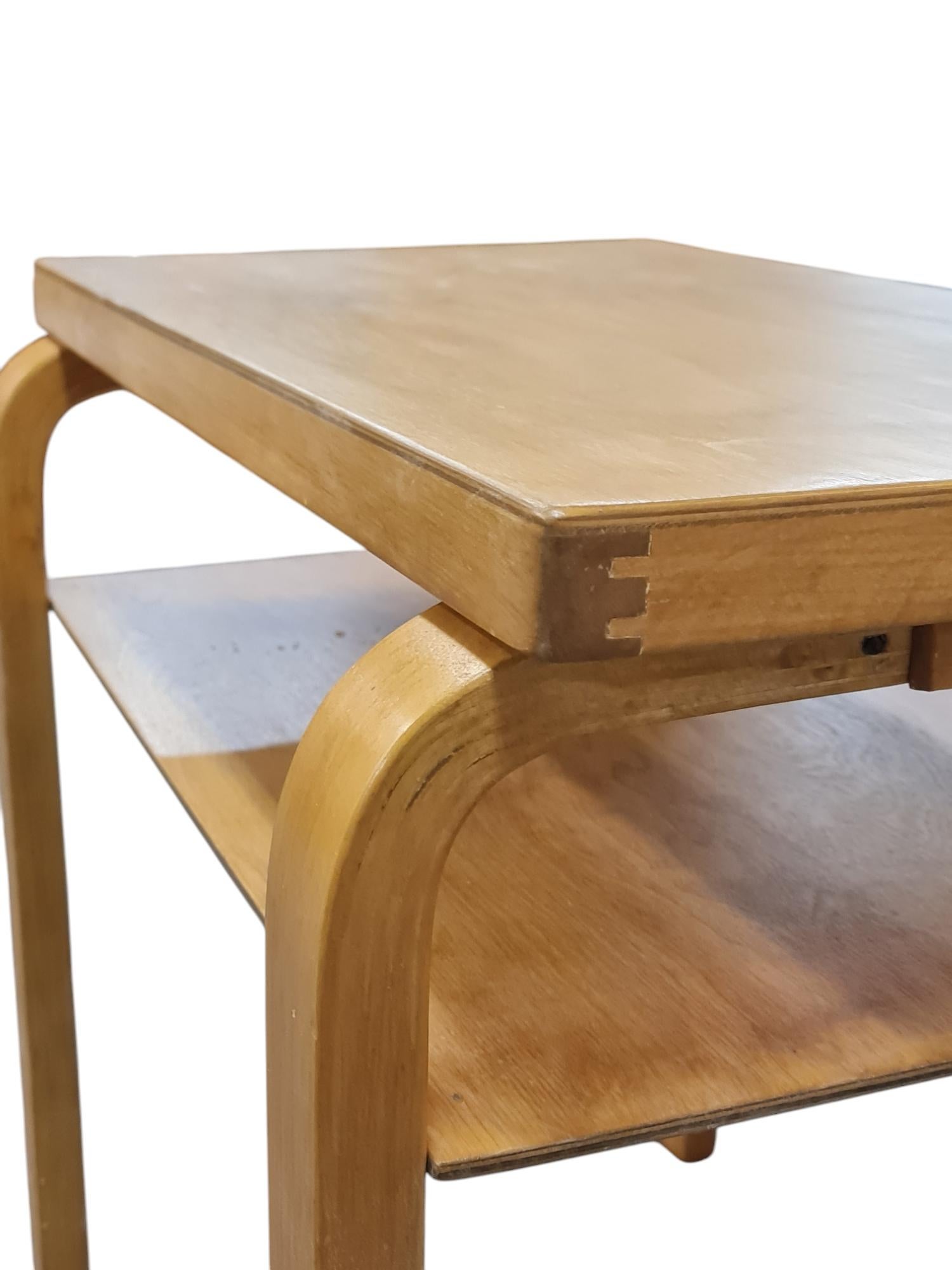 Finnish Alvar Aalto Side Table Model A86 in Honey Birch, Artek, 1940s For Sale