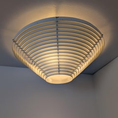 Alvar Aalto Slatted White Flush Mount Model. A 622 B Valaisinpaja Artek 1980s