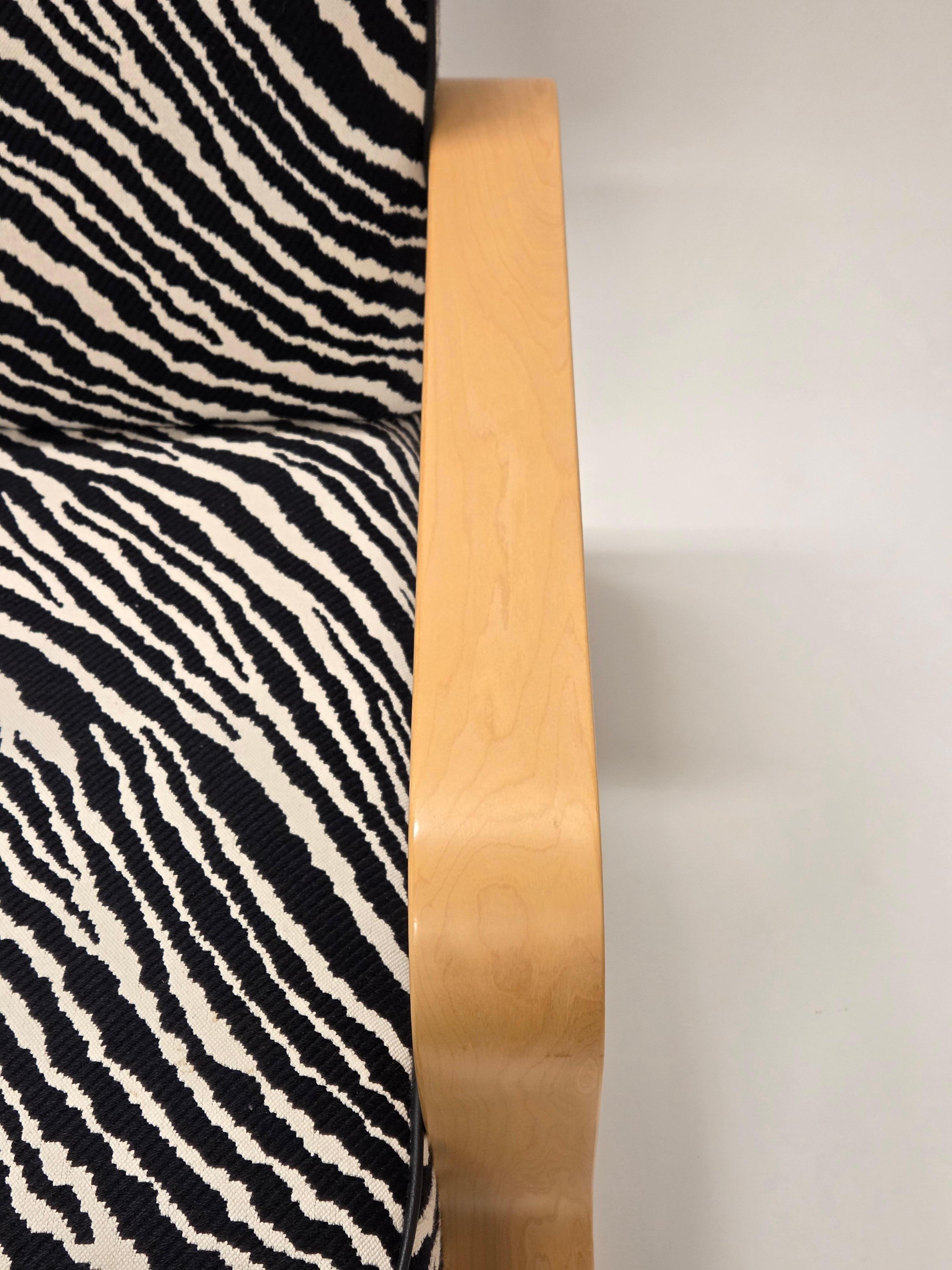 Finnish Alvar Aalto Sofa 544 with Zebra upholstery For Sale