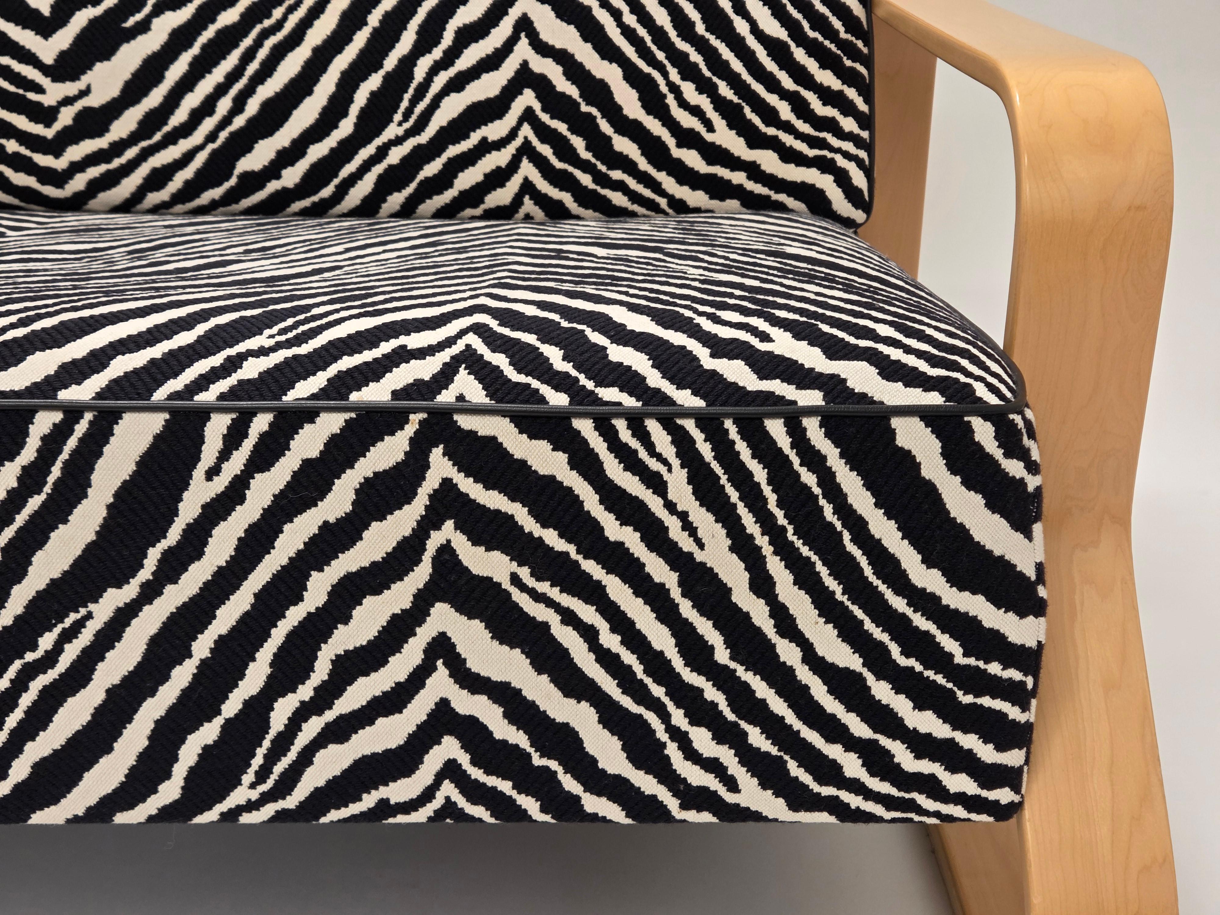 Fabric Alvar Aalto Sofa 544 with Zebra upholstery For Sale