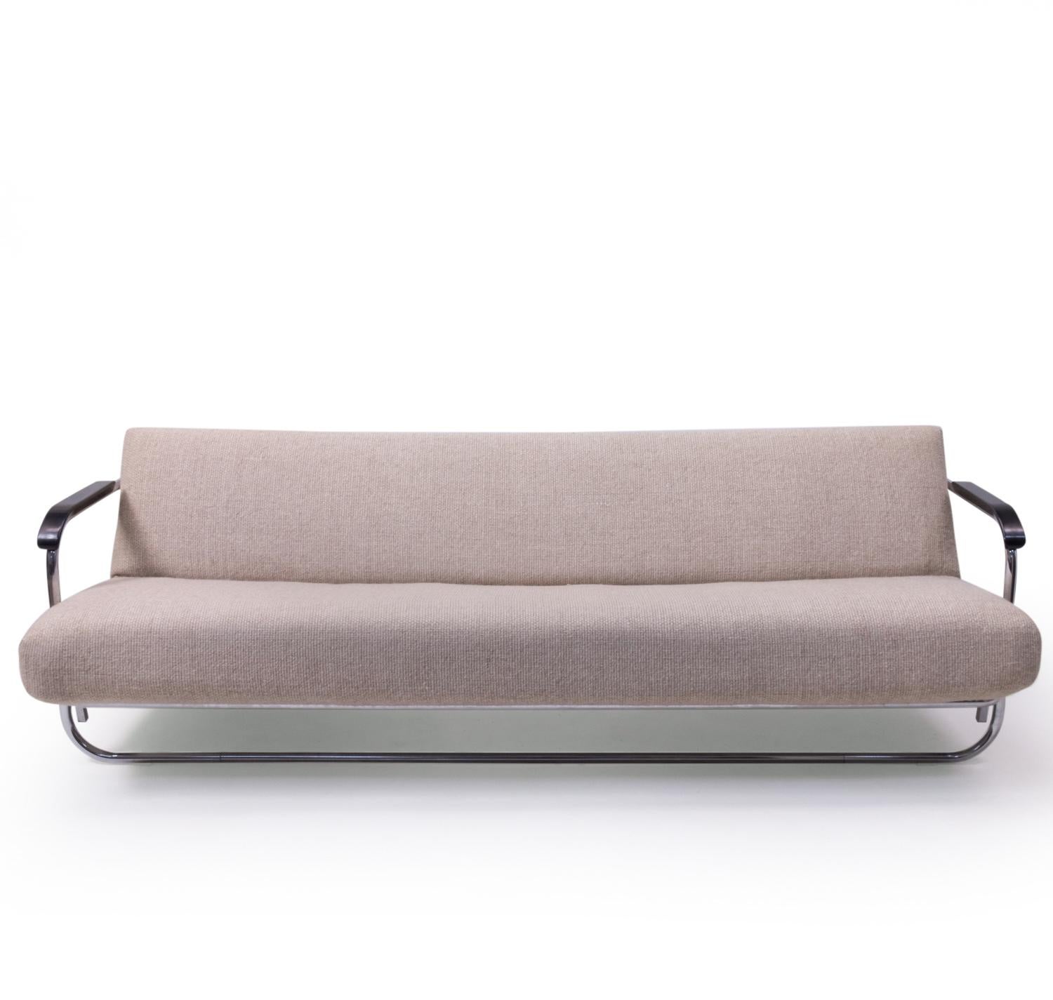 A true Classic by Alvar Aalto, designed during the 1930s, for use in smaller spaces such as apartments.

The three-seater sofa doubles as a bed (91cm wide) and the backrest can be tilted into several positions. The No 36 sofa was produced in