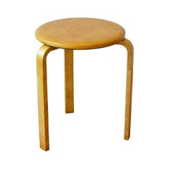 Alvar Aalto, Solid Birch Bentwood Stackable E60 Pascoe Stool for Artek,  1960's