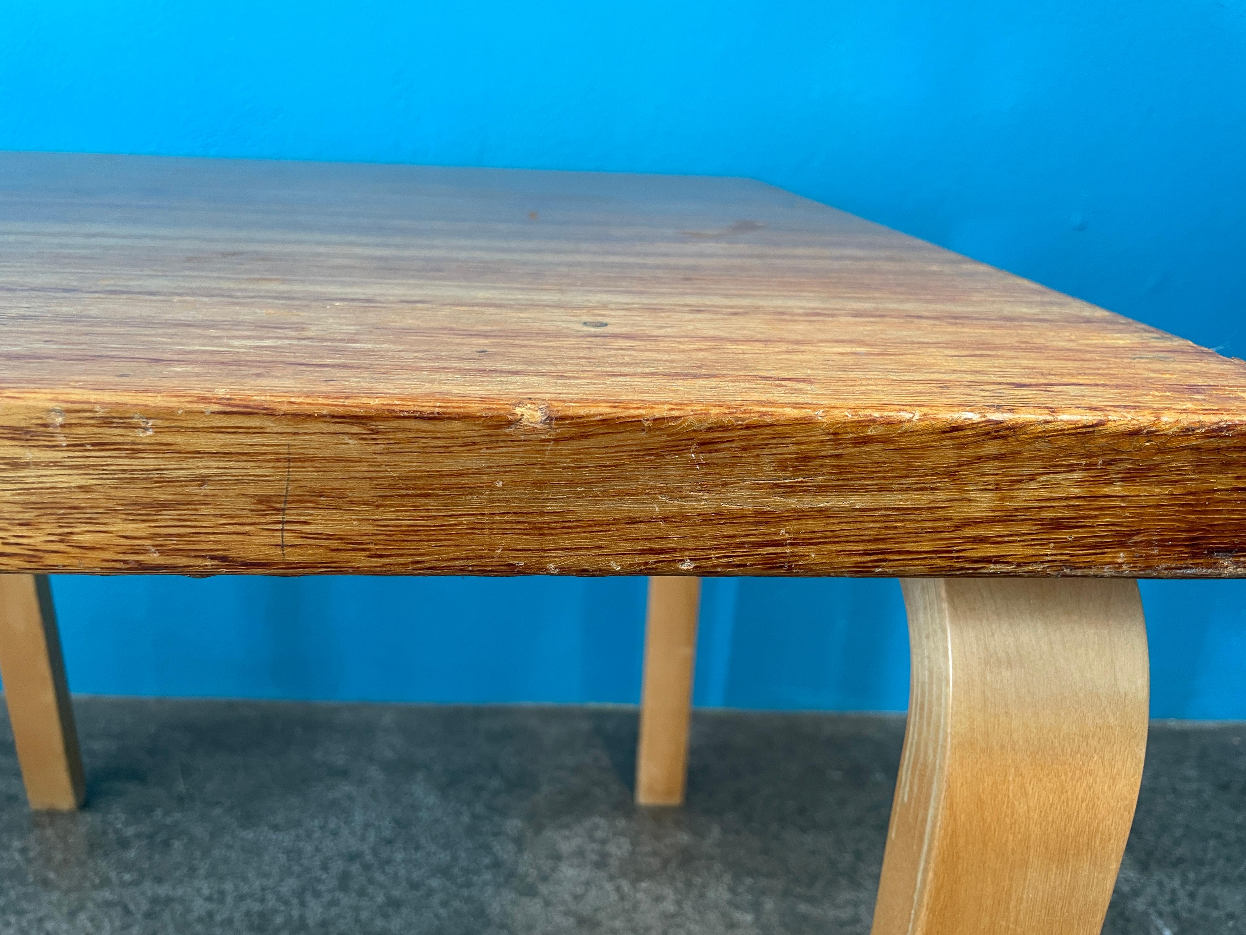 Alvar Aalto Square-Shaped L-Leg Dining table from 1950s. Artek Finland 7