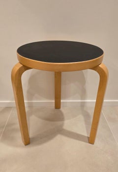Alvar Aalto Stool 60 Black Linoleum