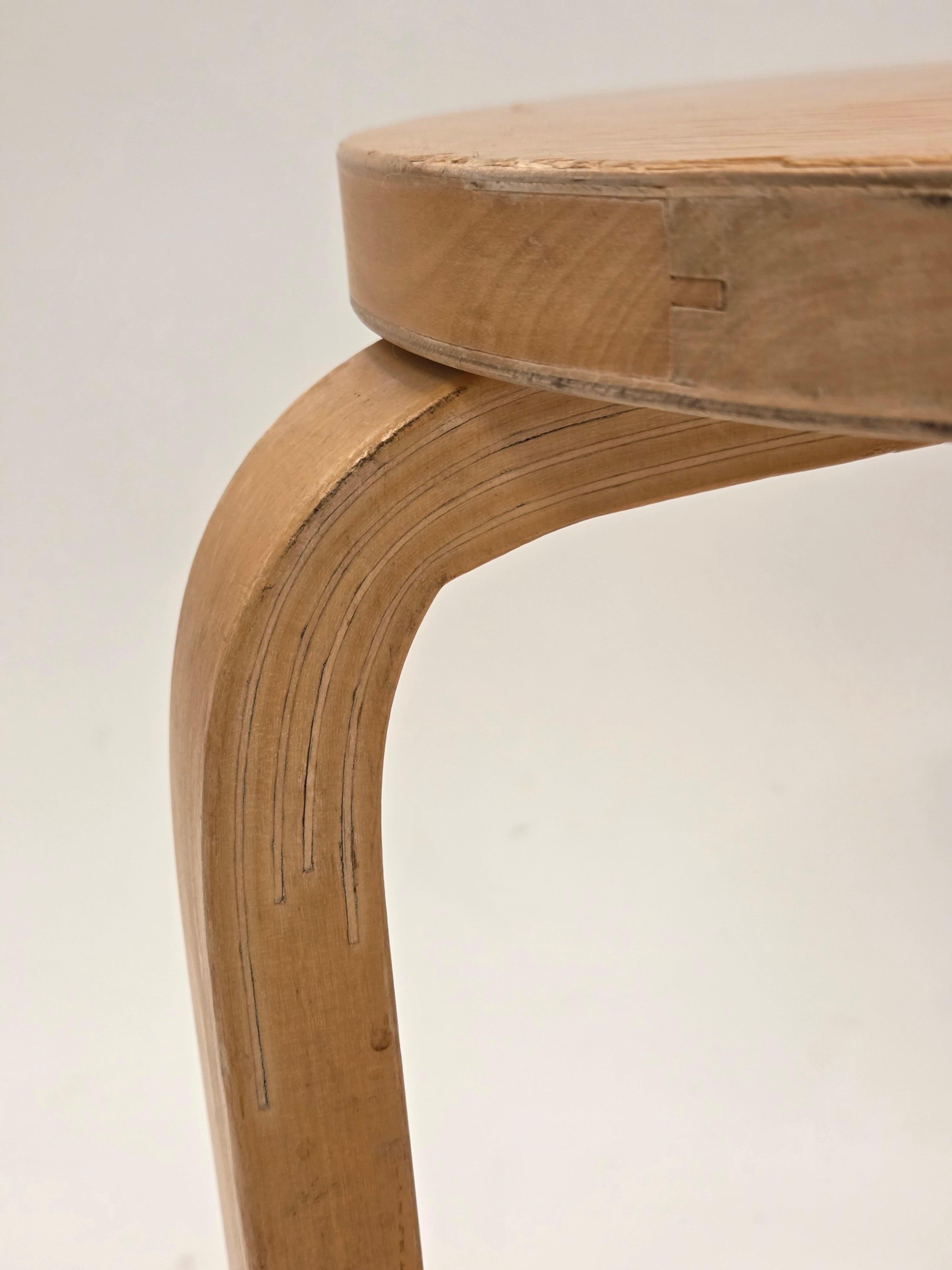 Alvar Aalto Stool 60 by Artek in 1960s For Sale 4