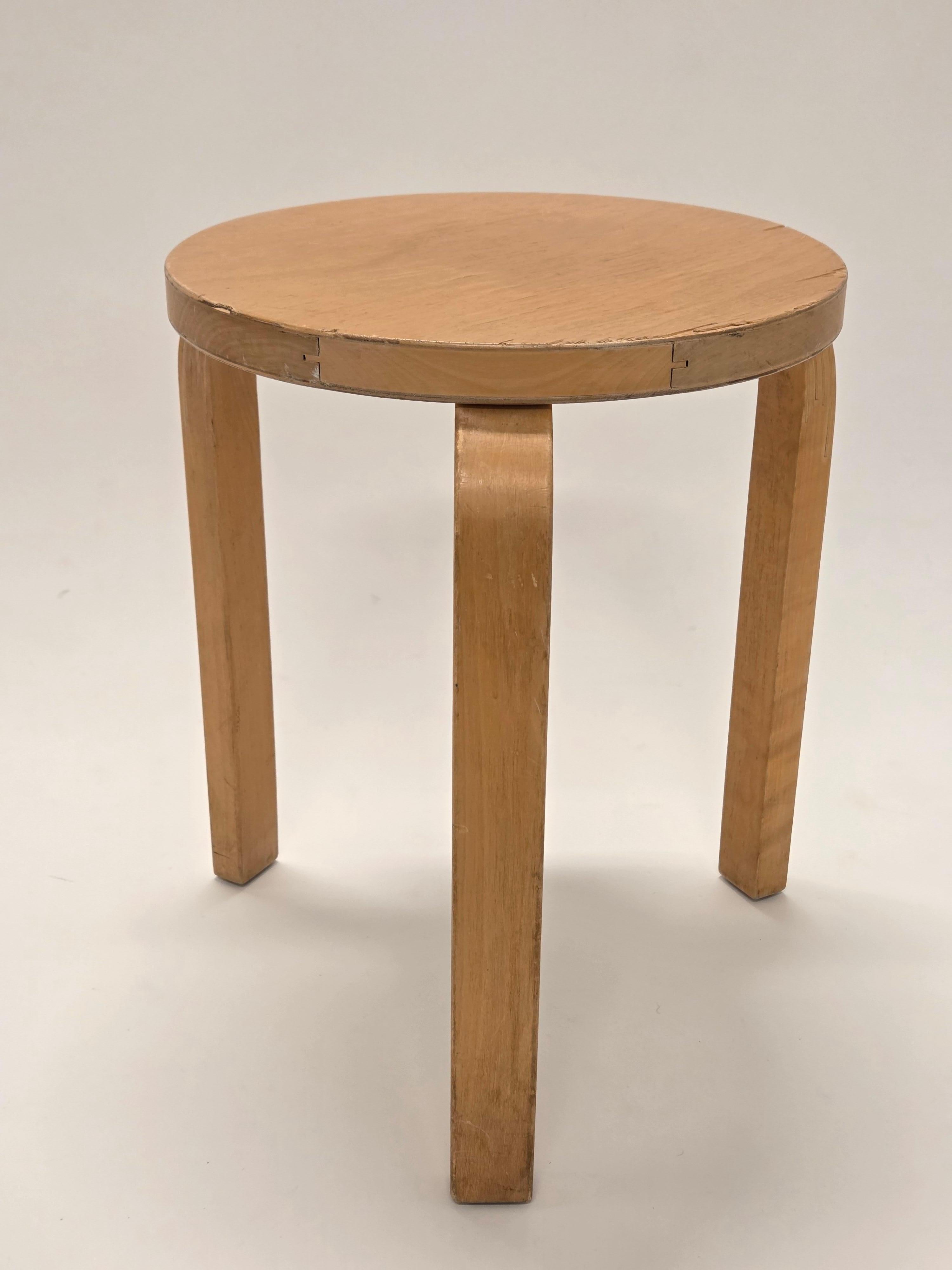 Mid-20th Century Alvar Aalto Stool 60 by Artek in 1960s For Sale