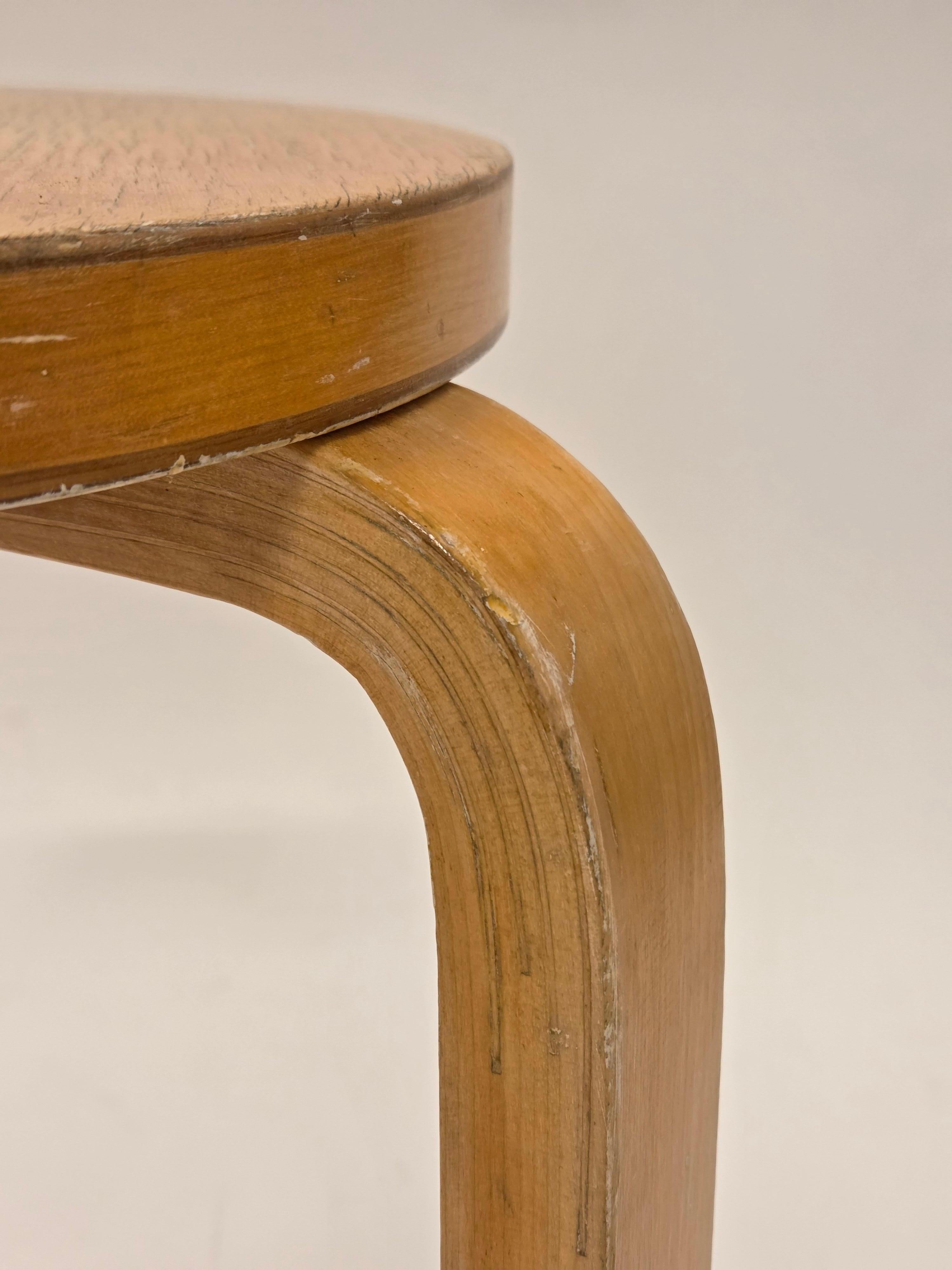 Alvar Aalto Stool 60 by Artek in 1960s For Sale 1
