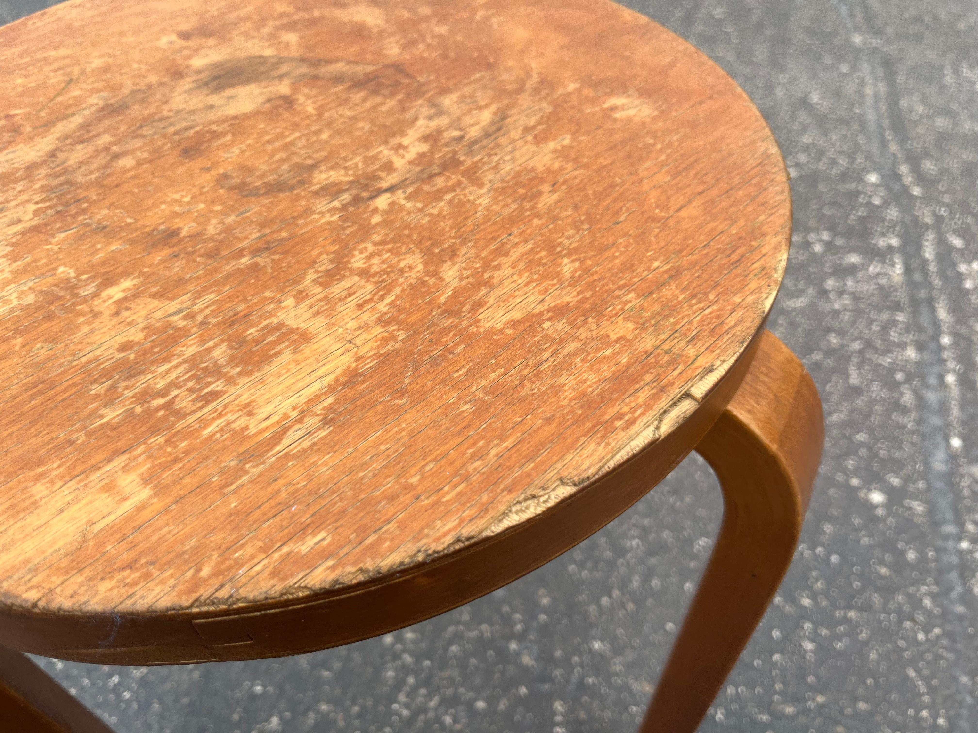 Finnish Alvar Aalto Stool 60 For Sale