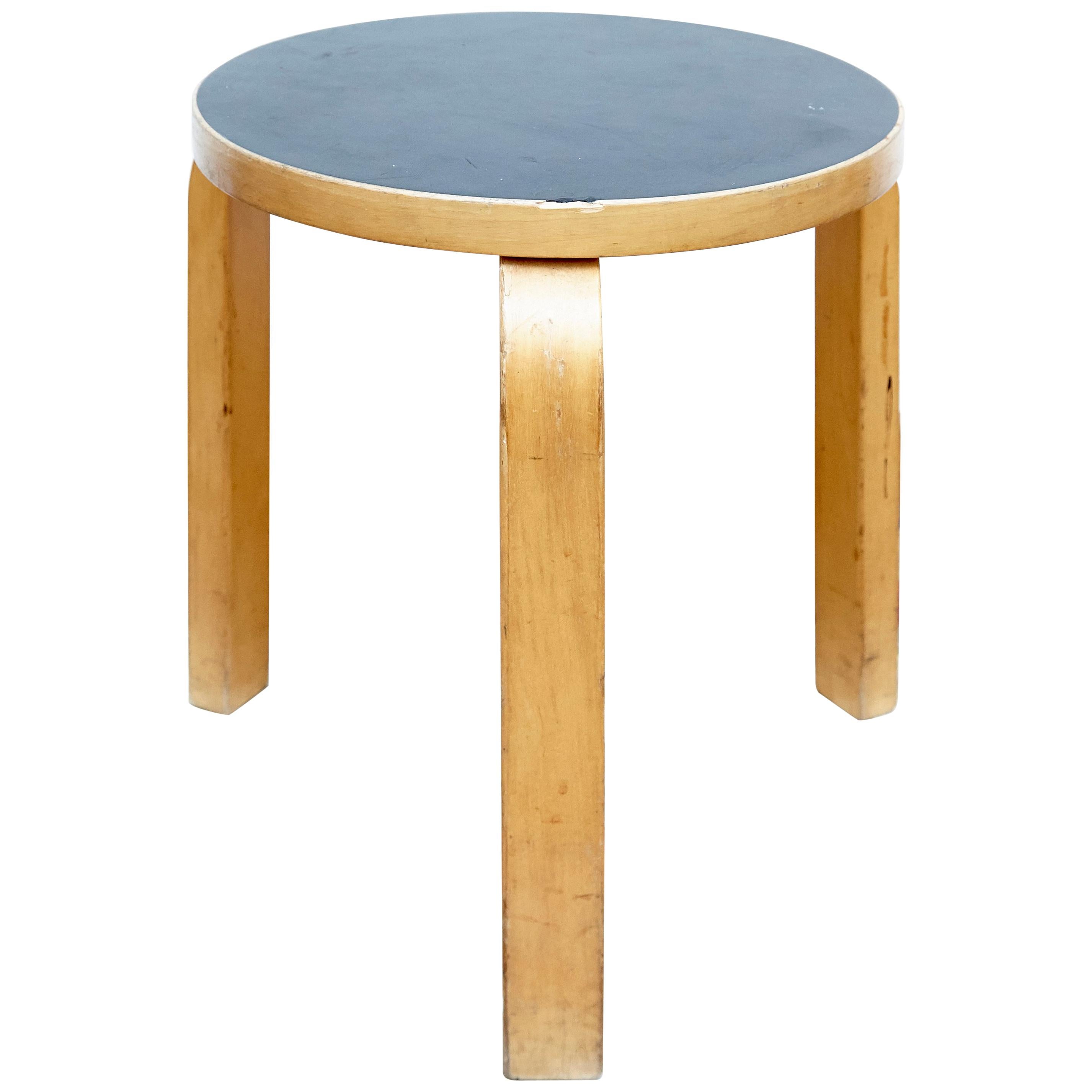 Alvar Aalto, Mid Century Modern, Bentwood and Linoleum Top Stool