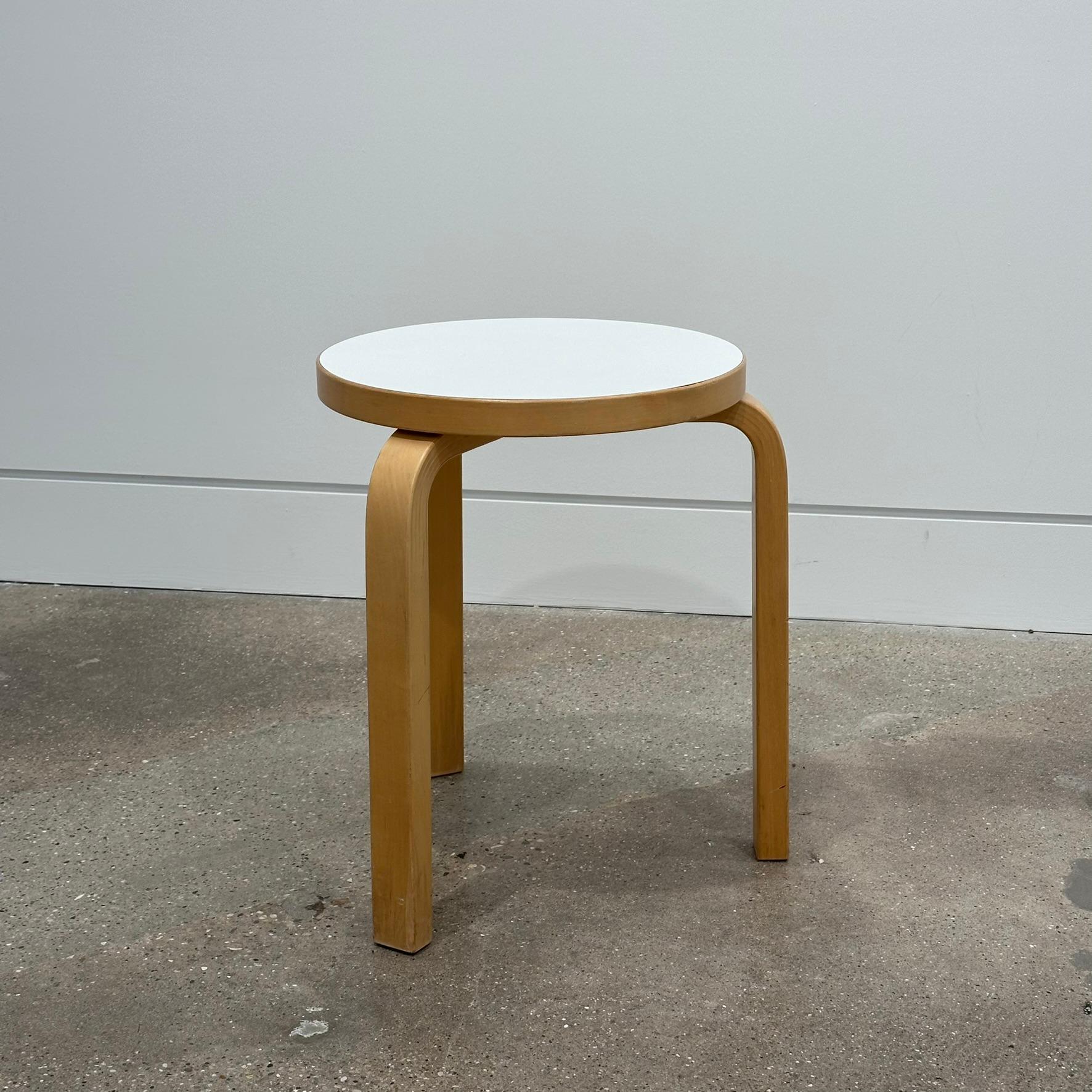 Alvar Aalto stool, model 60 for Artek, Finland, circa 1980s. Distributed via ICF.