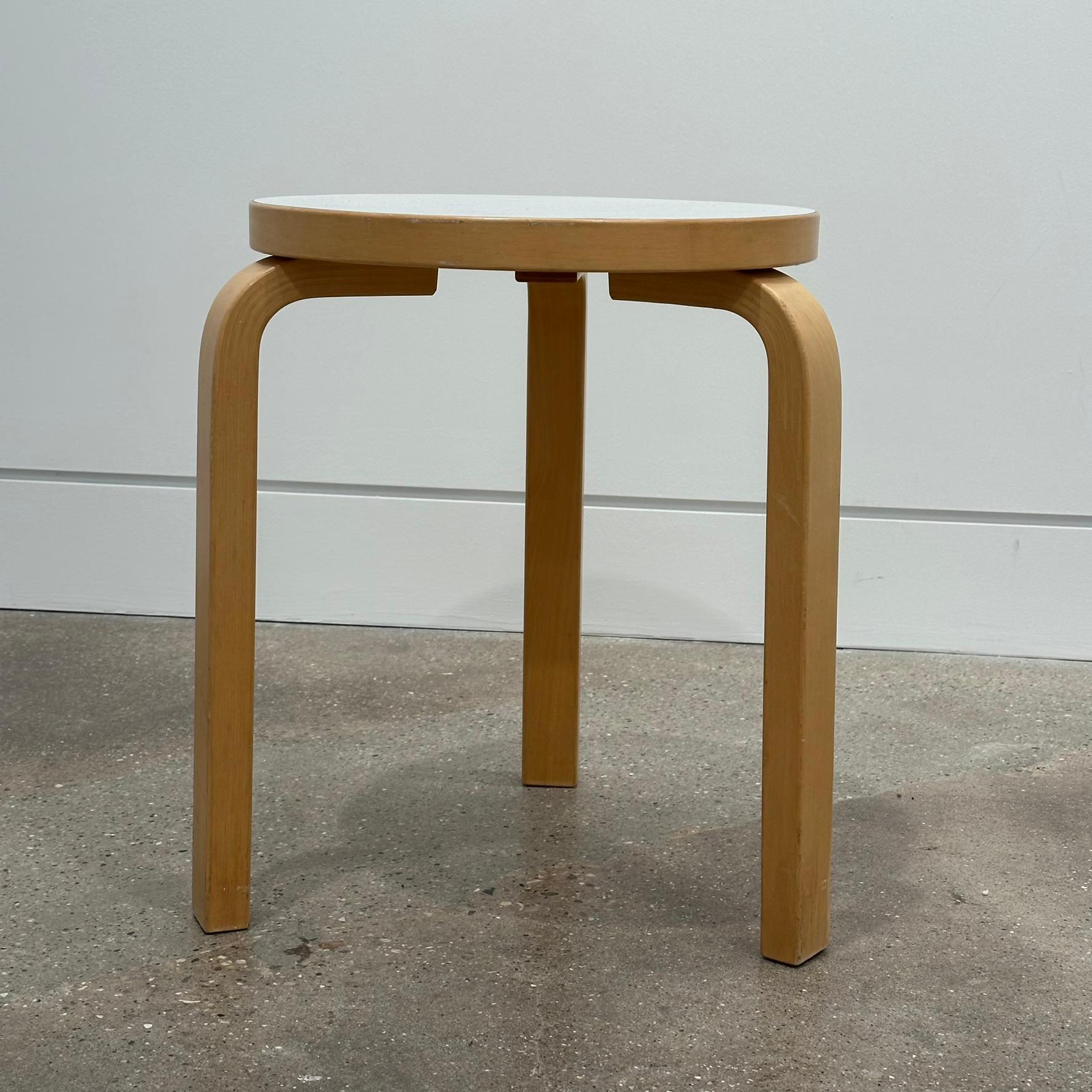 Late 20th Century Alvar Aalto stool, model 60 for Artek, Finland
