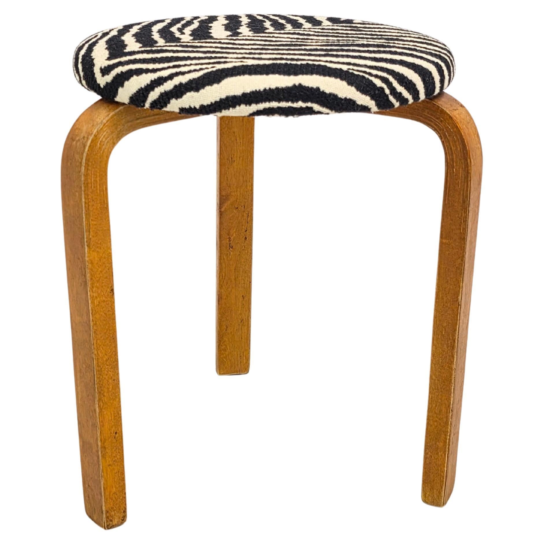 Alvar Aalto Stool Model 60 Zebra Upholstery