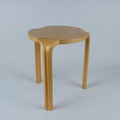 Alvar Aalto Stool X600 X-leg or "Fan Leg" in Birch and Oak, Artek, 1960s