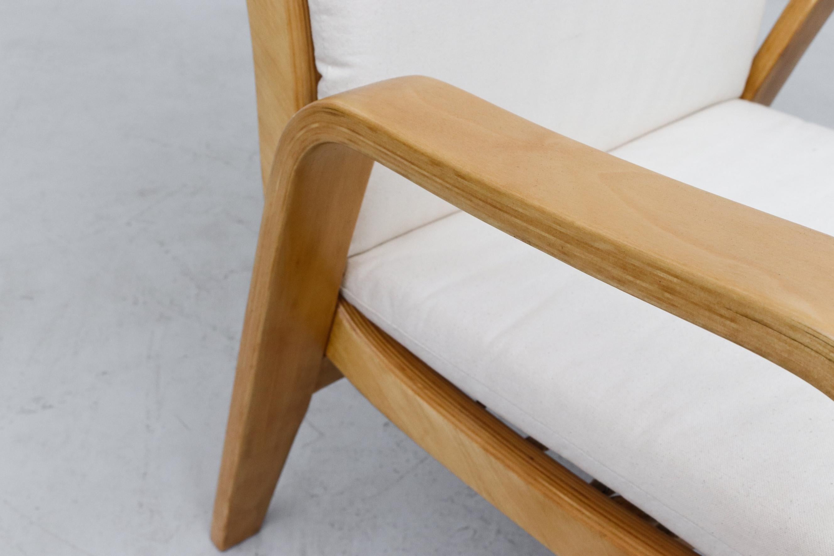 Alvar Aalto Style Lounge Chair by Cees Braakman for Pastoe in Natural Canvas For Sale 9