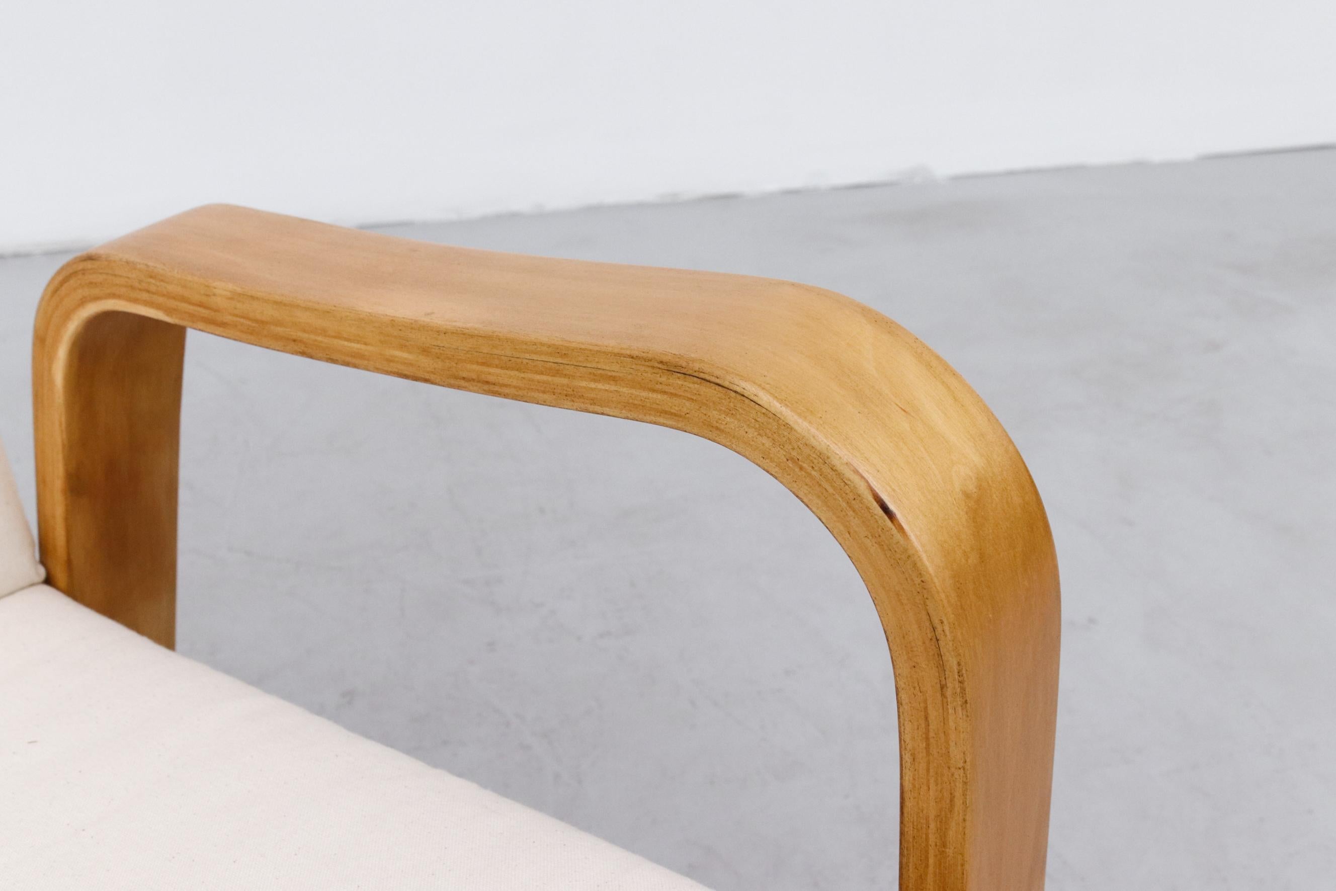 Chaise longue de style Alvar Aalto de Cees Braakman pour Pastoe en toile naturelle en vente 9