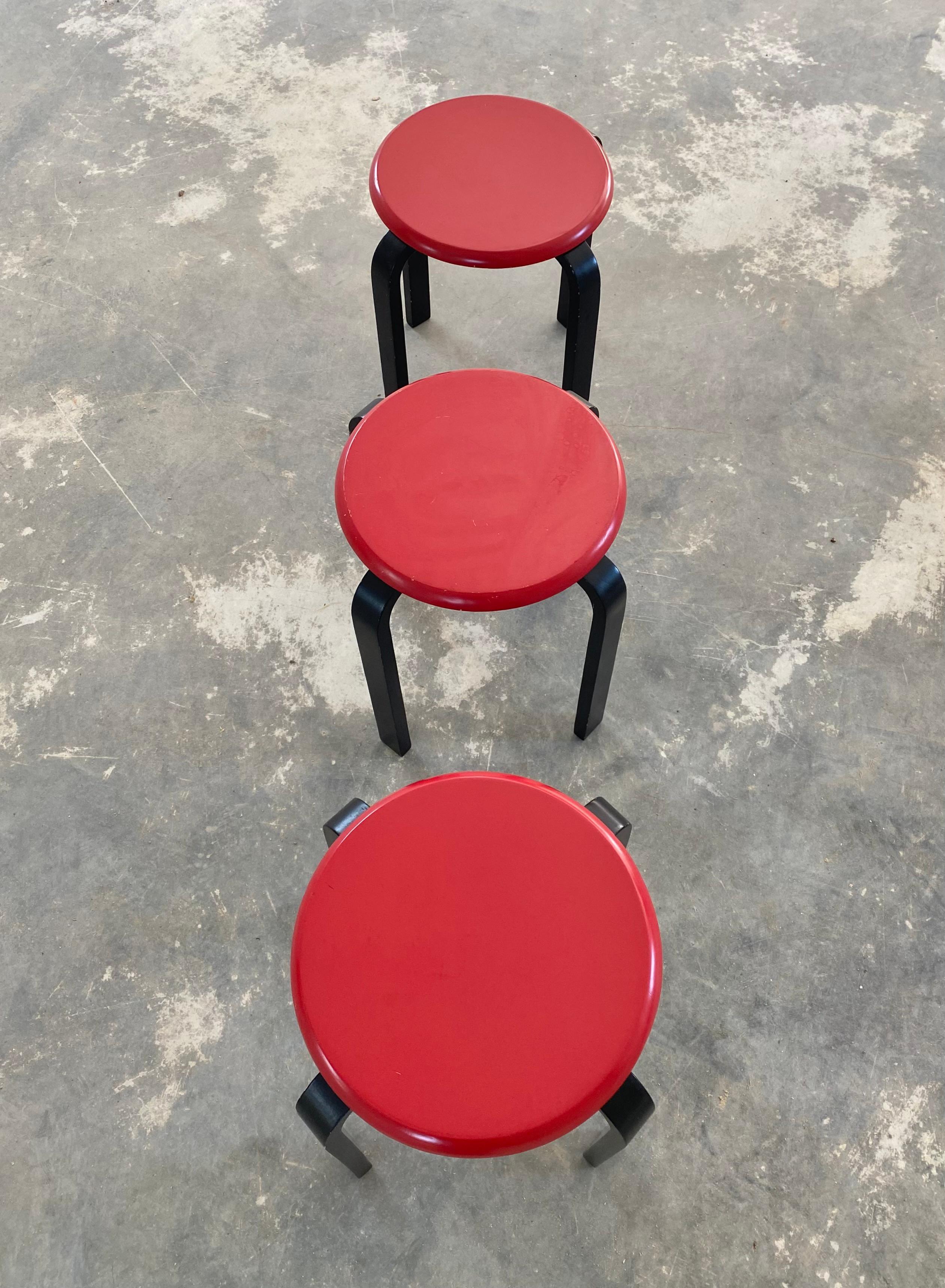 Alvar Aalto-Style Postmodern Stools, Set of 3 For Sale 8