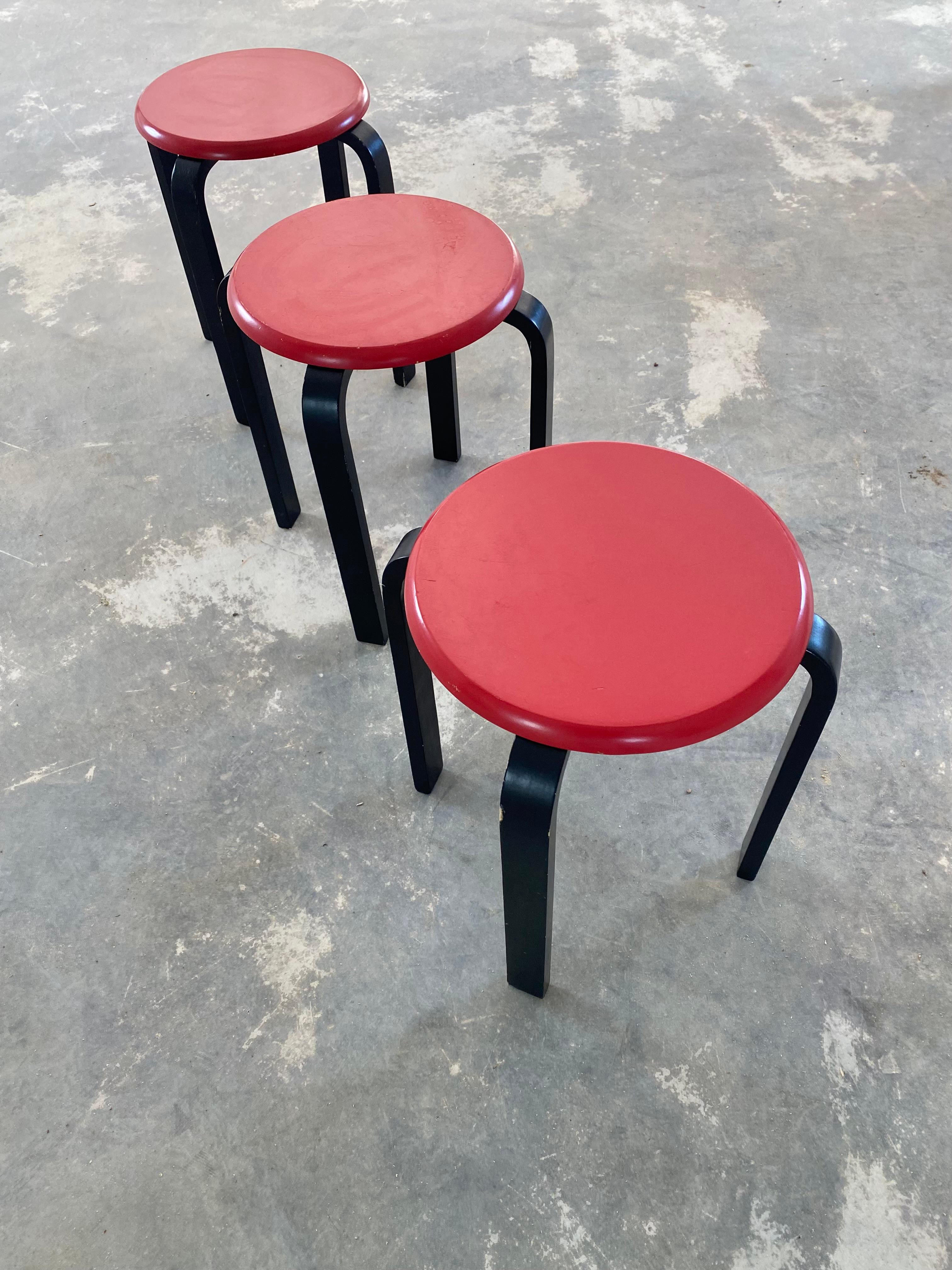 Alvar Aalto-Style Postmodern Stools, Set of 3 For Sale 9
