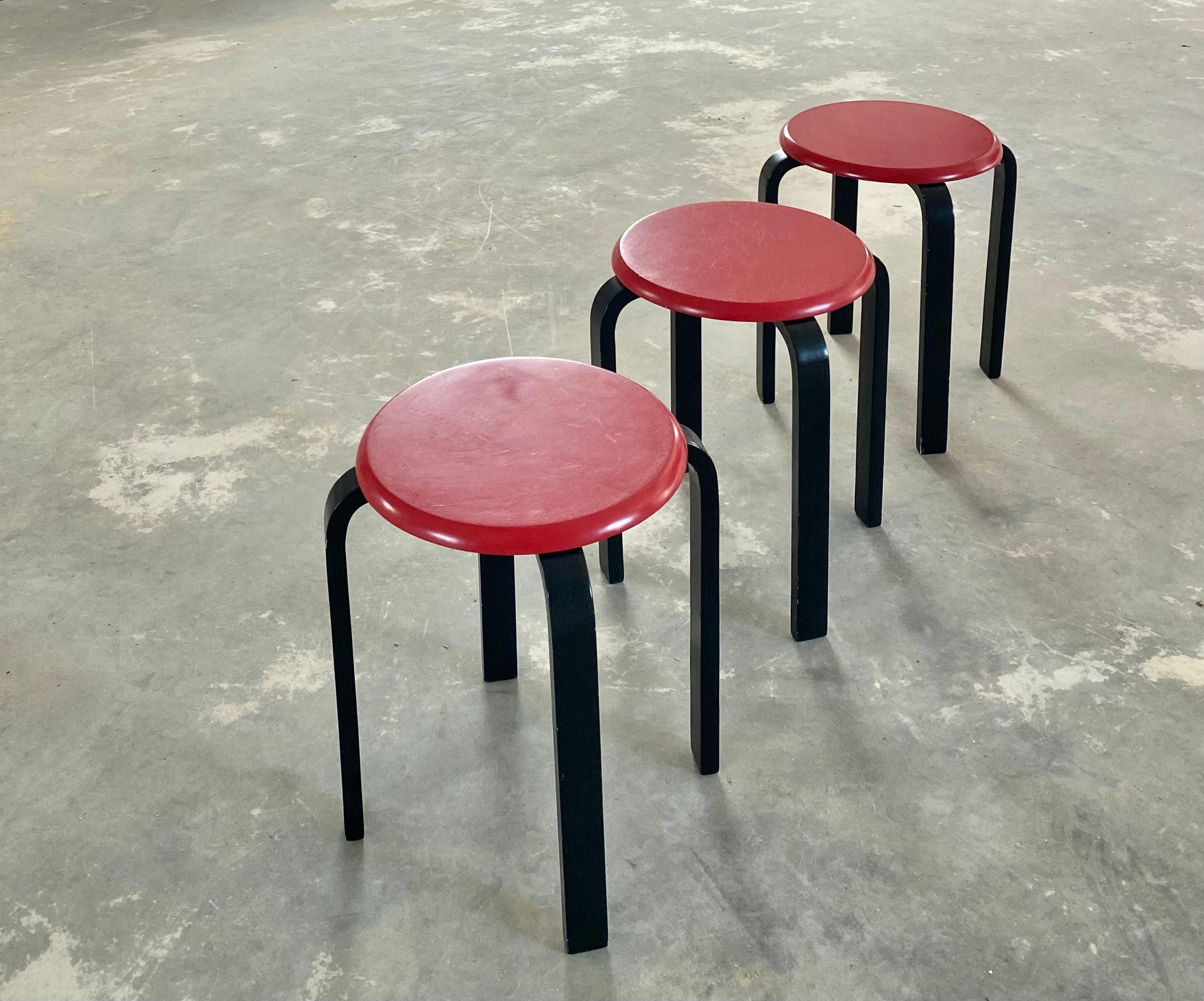 Alvar Aalto-Style Postmodern Stools, Set of 3 For Sale 10