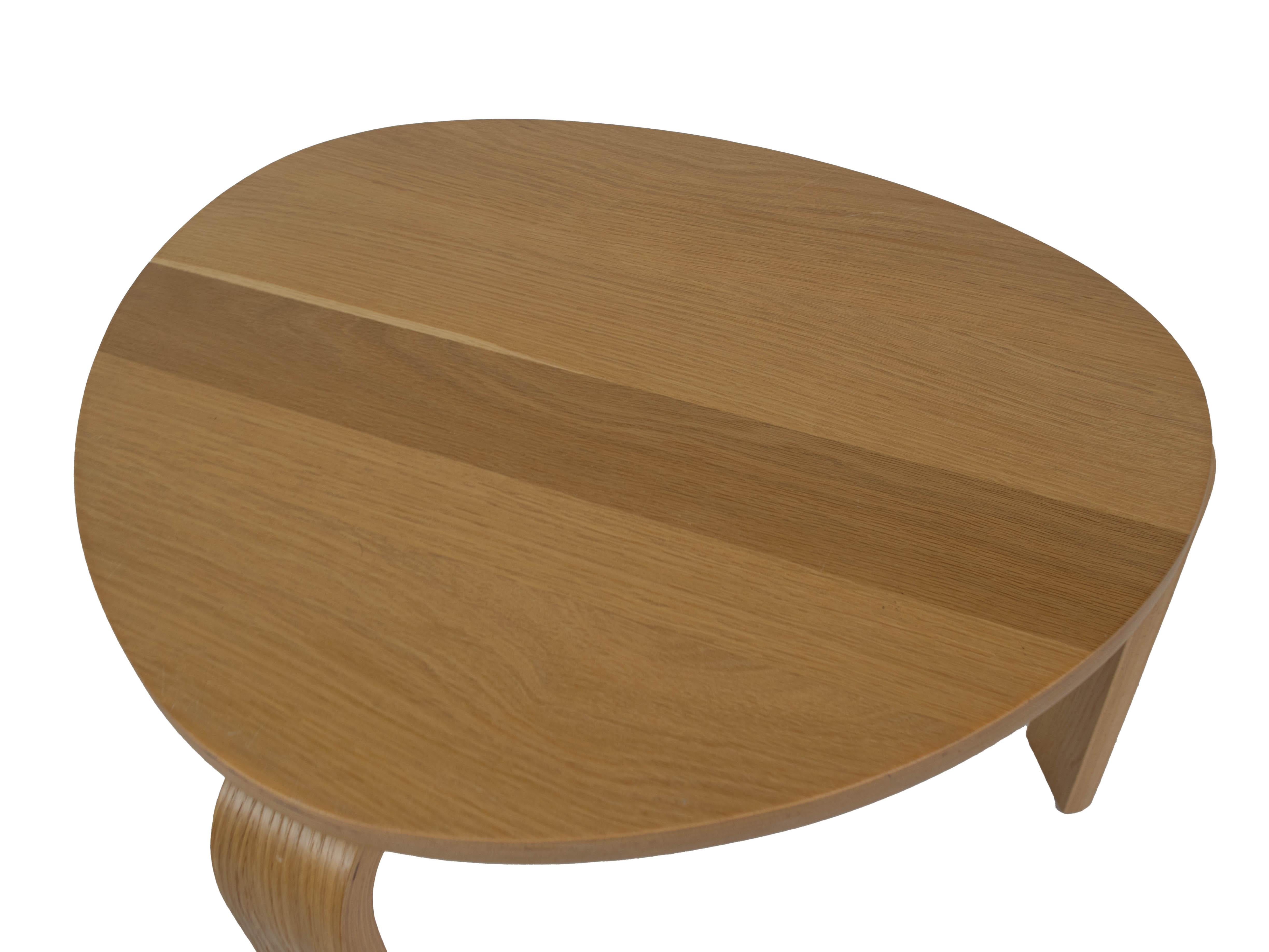 Late 20th Century Alvar Aalto Style Side Table in Oak, Denmark, 1980s For Sale