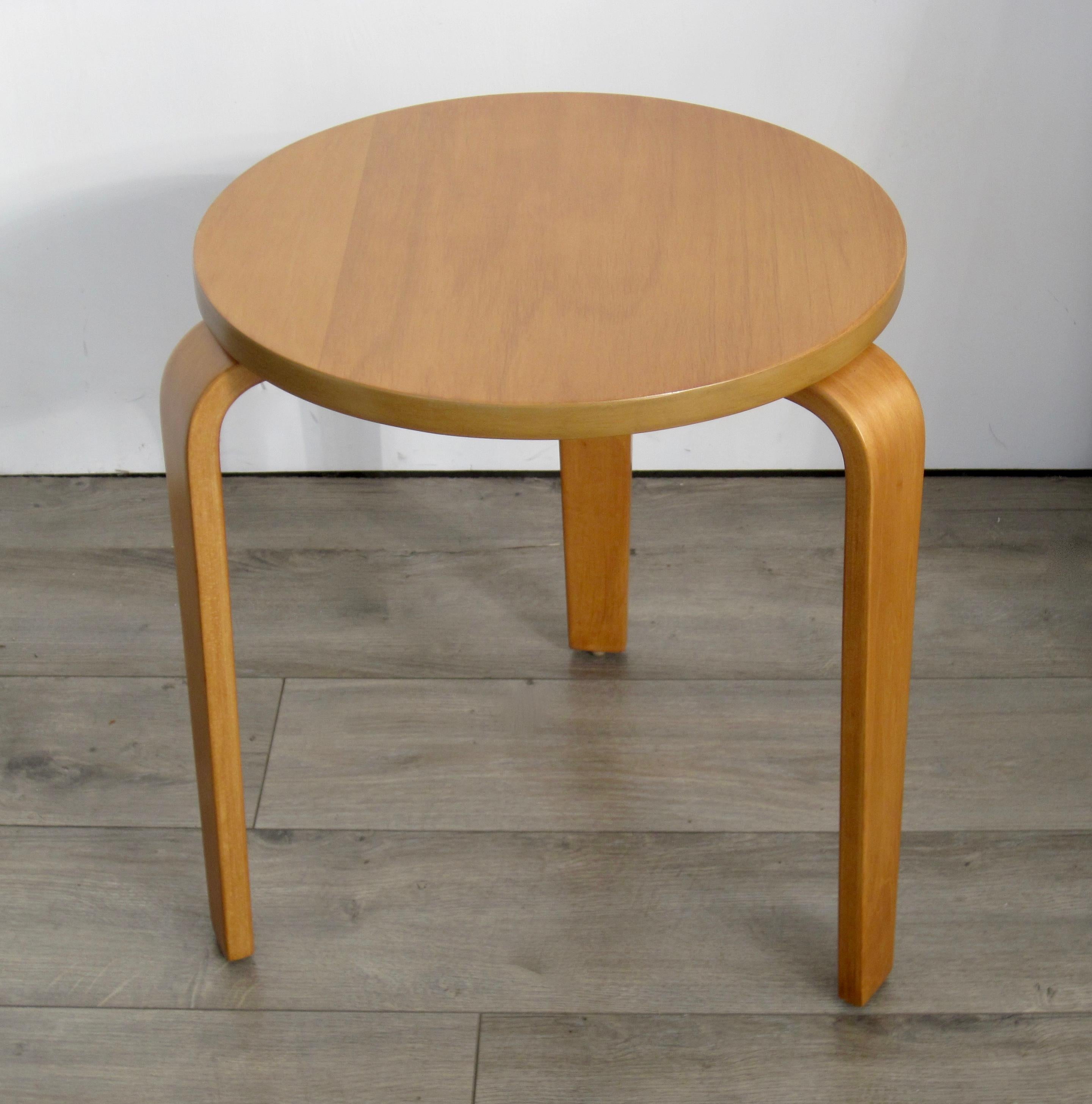 Alvar Aalto Style Side Table or Stool by Thonet For Sale 2