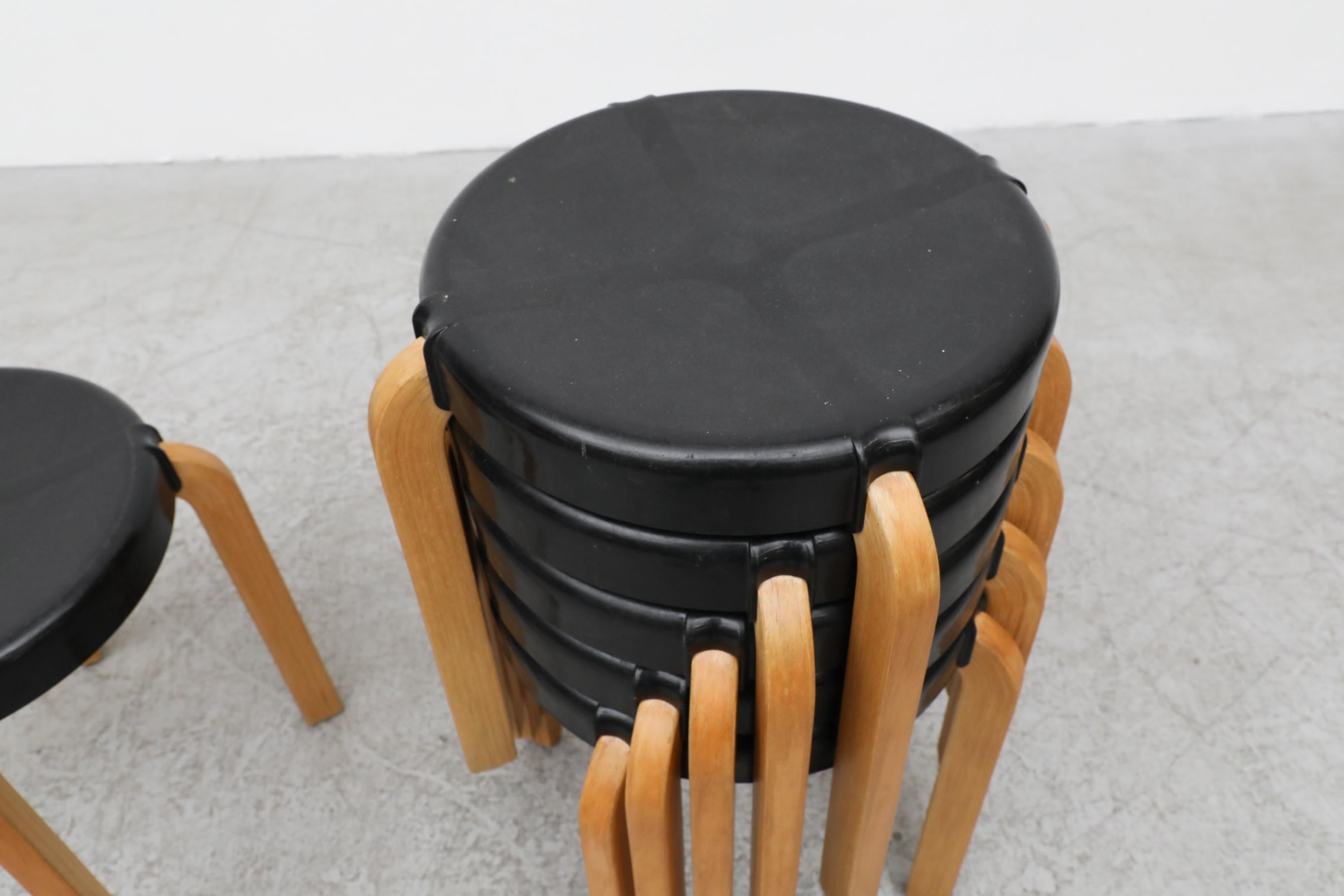 20th Century Alvar Aalto Style Stools with Acrylic Seat by Kembo