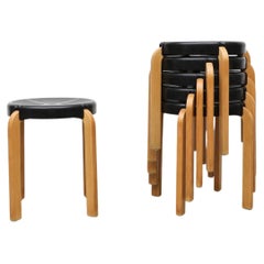 Alvar Aalto Style Stools with Acrylic Seat by Kembo
