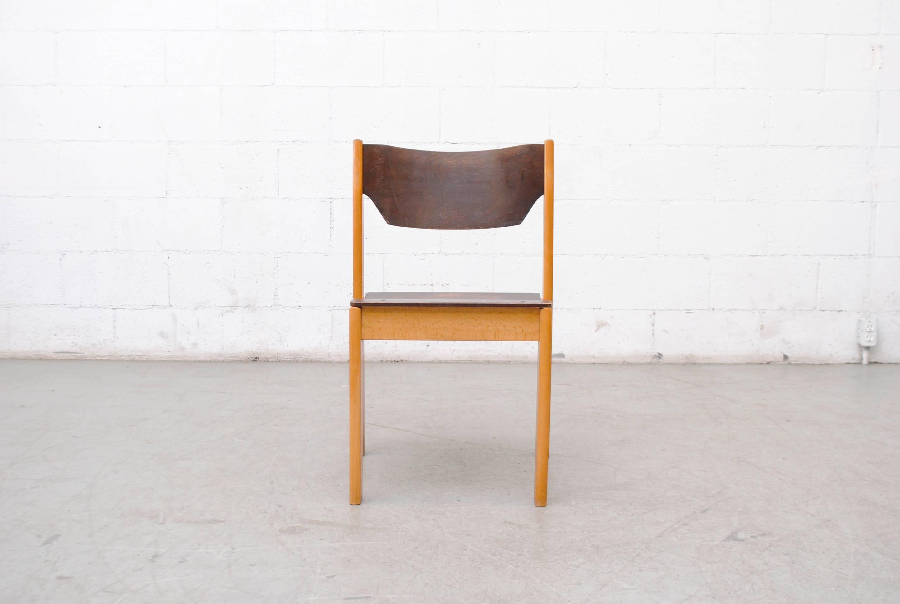 Alvar Aalto Style Two-Toned Stacking Chairs In Good Condition In Los Angeles, CA