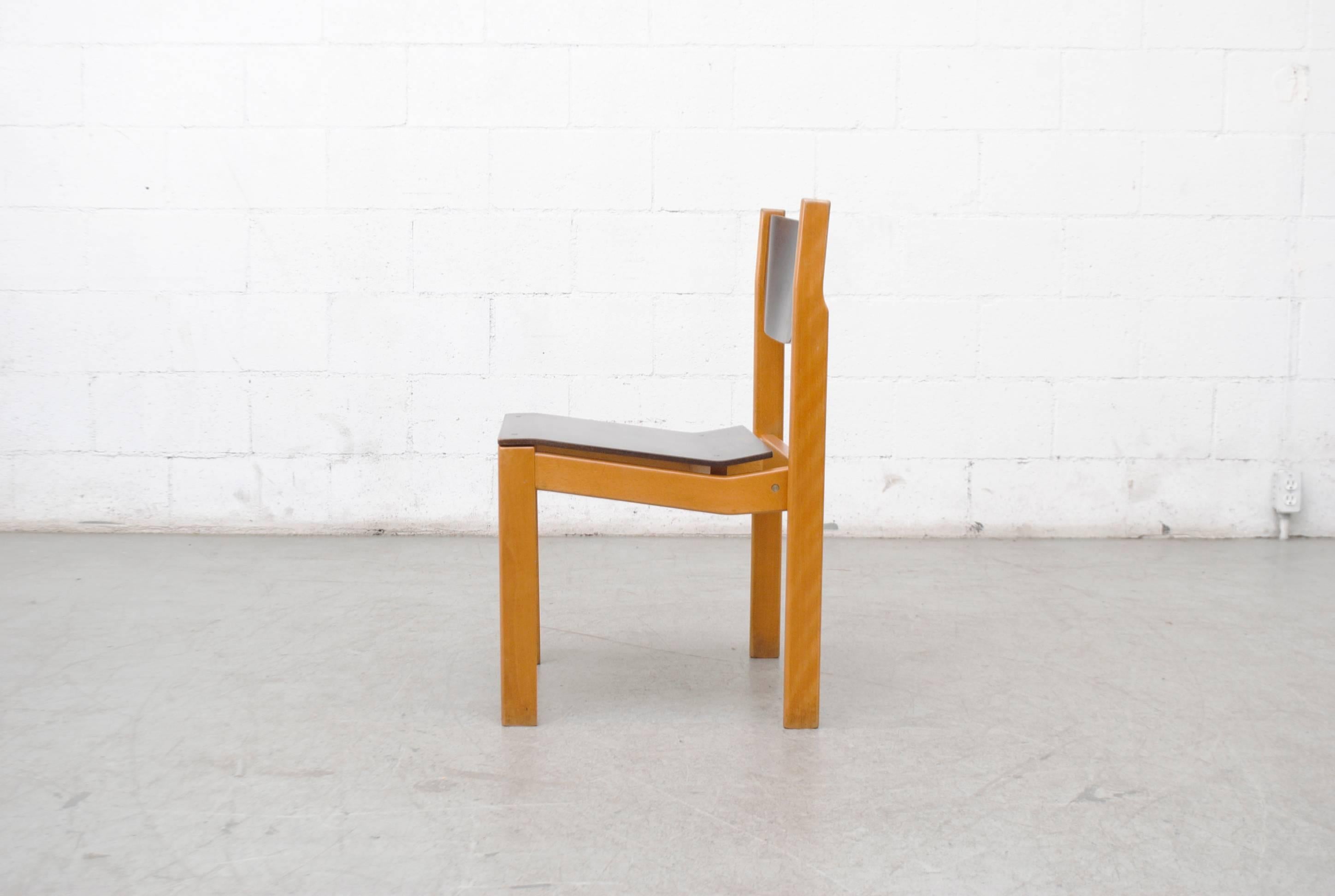 Mid-20th Century Alvar Aalto Style Two-Toned Stacking Chairs
