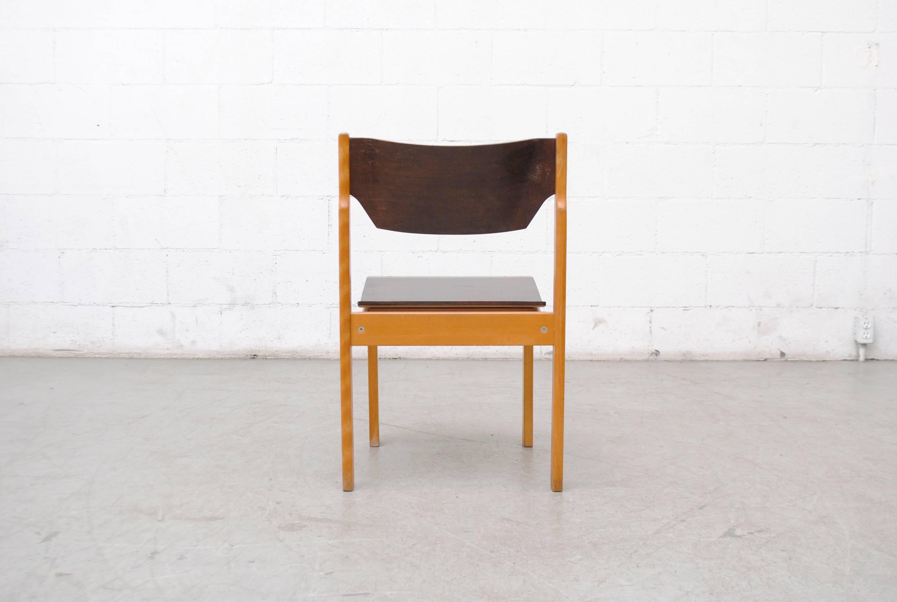Alvar Aalto Style Two-Toned Stacking Chairs 1