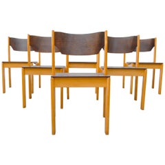 Alvar Aalto Style Two-Toned Stacking Chairs