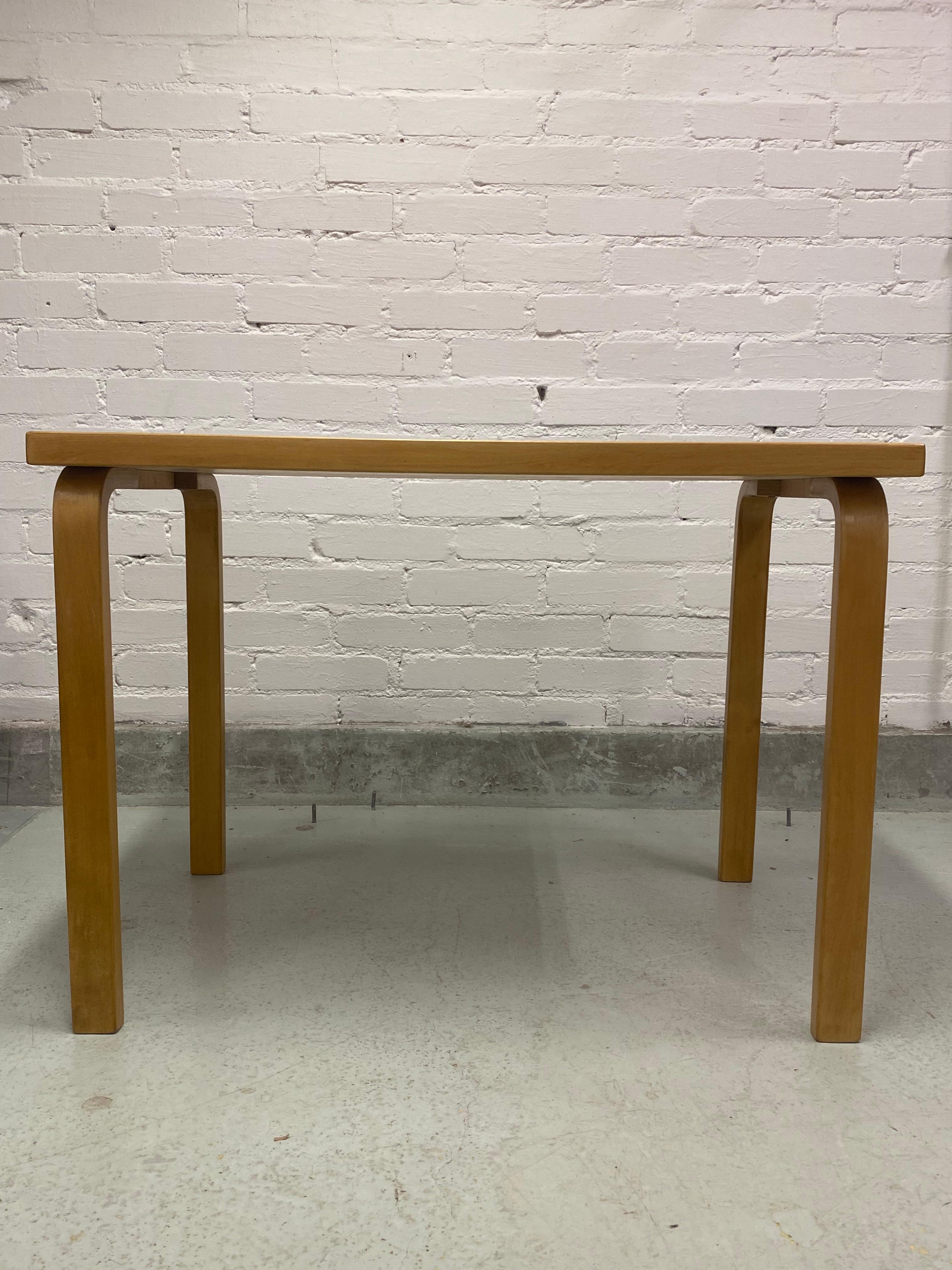 Mid-20th Century Alvar Aalto Table Model 81B, Red Linoleum surface. For Sale