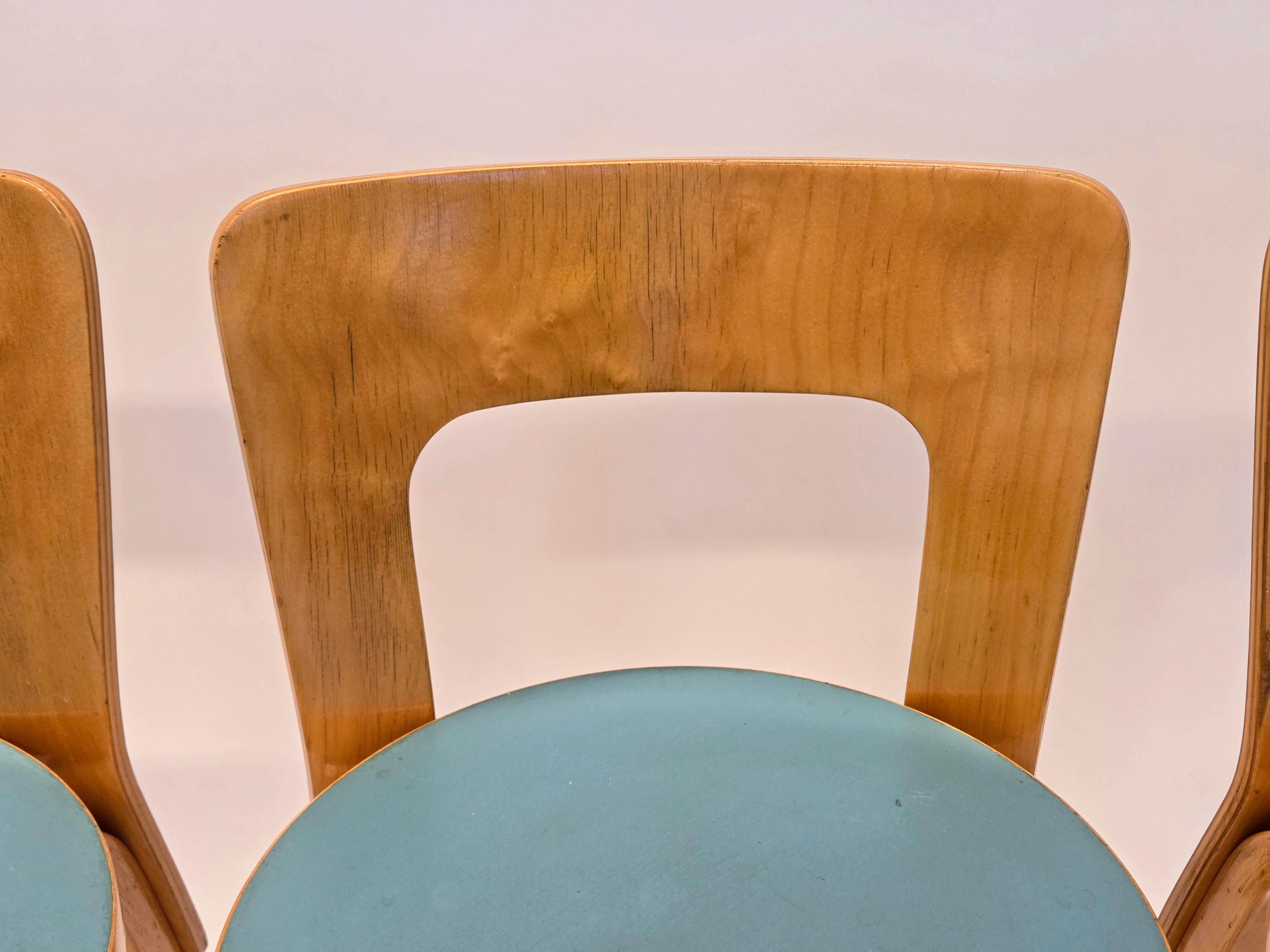 Alvar Aalto Table Model DL82 and 65 Chairs by Artek 1950s 5
