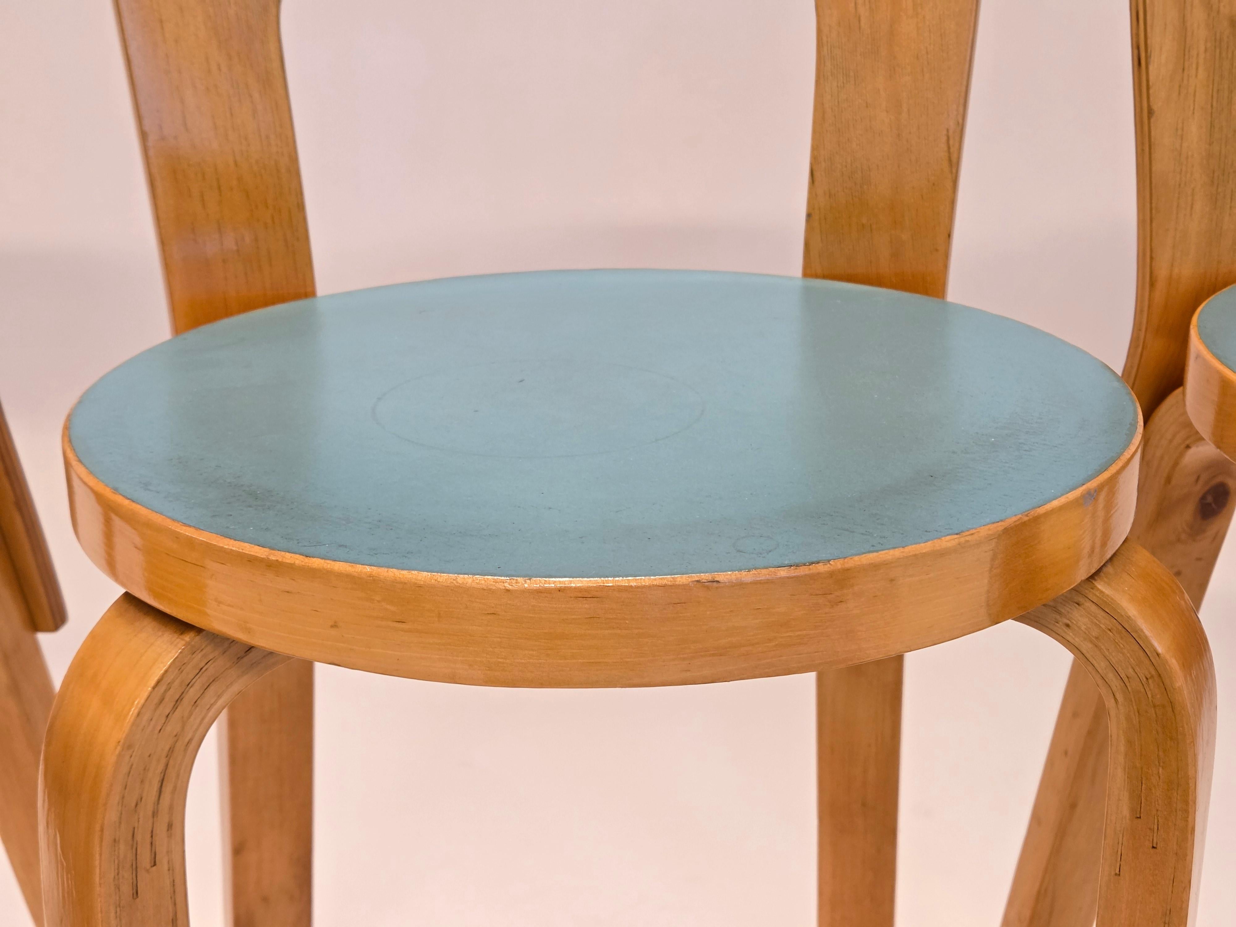 Alvar Aalto Table Model DL82 and 65 Chairs by Artek 1950s 6