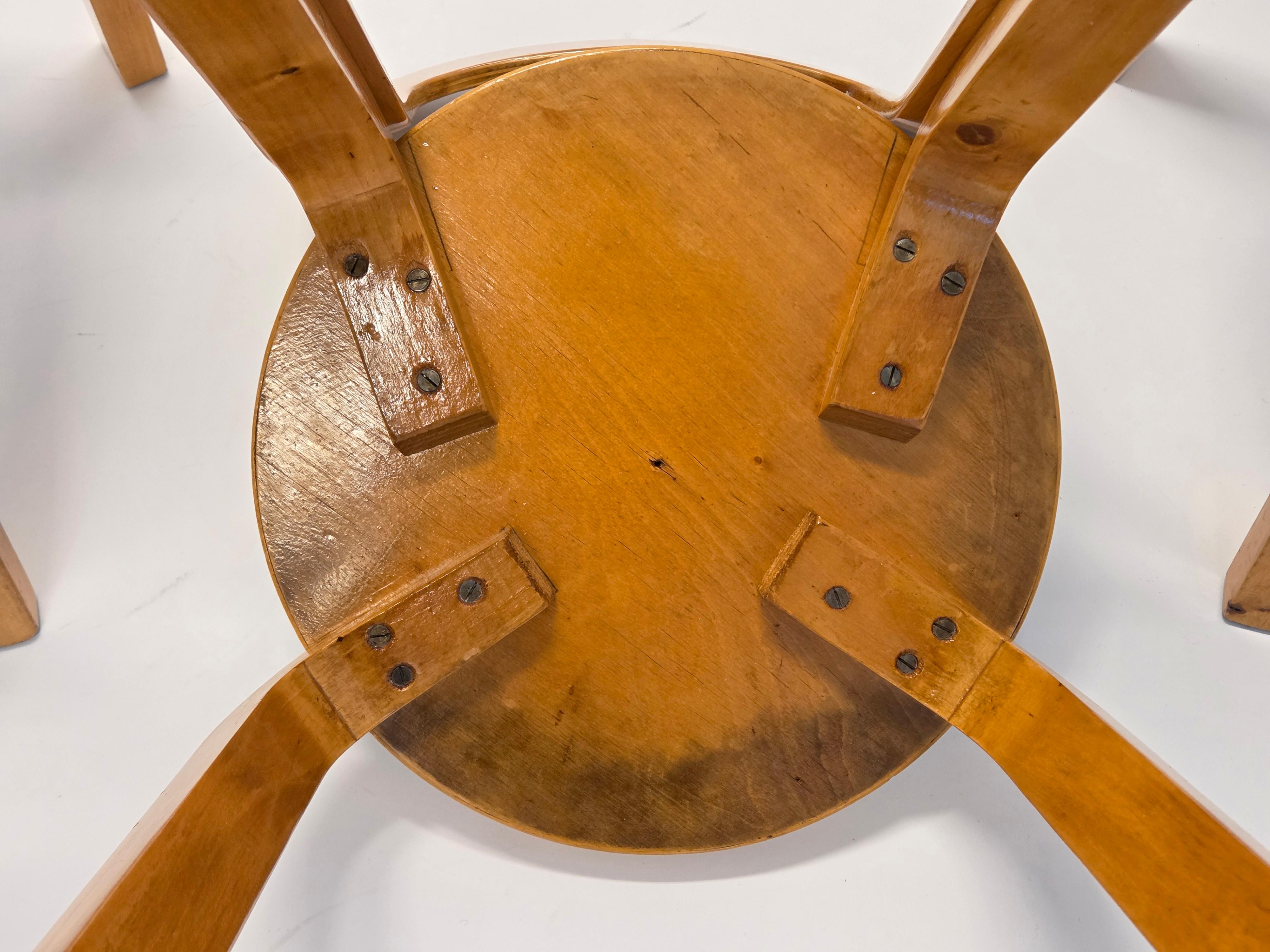 Alvar Aalto Table Model DL82 and 65 Chairs by Artek 1950s 11