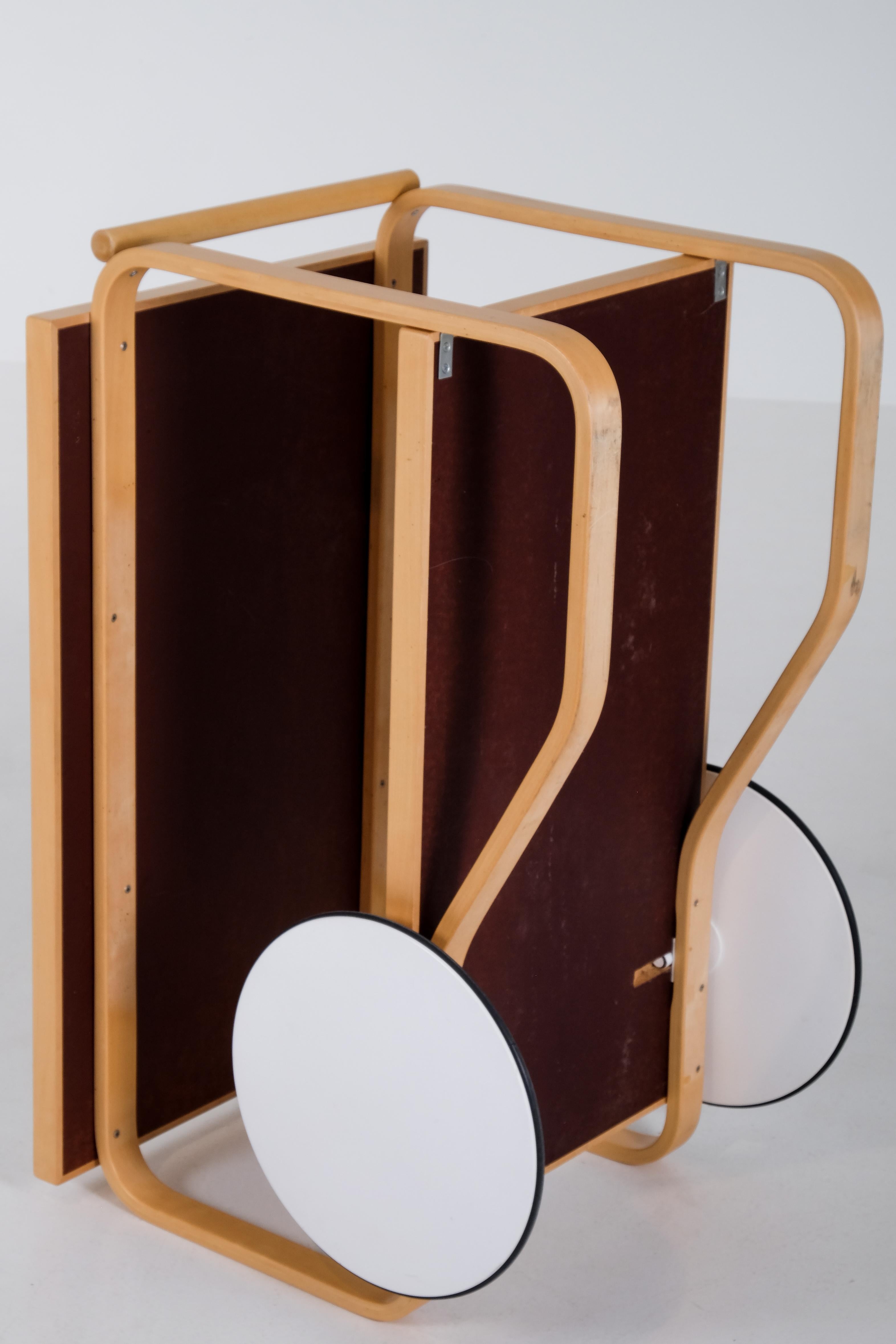 Birch Alvar Aalto Tea Cart Model 901, produced by Artek, circa 1980s For Sale
