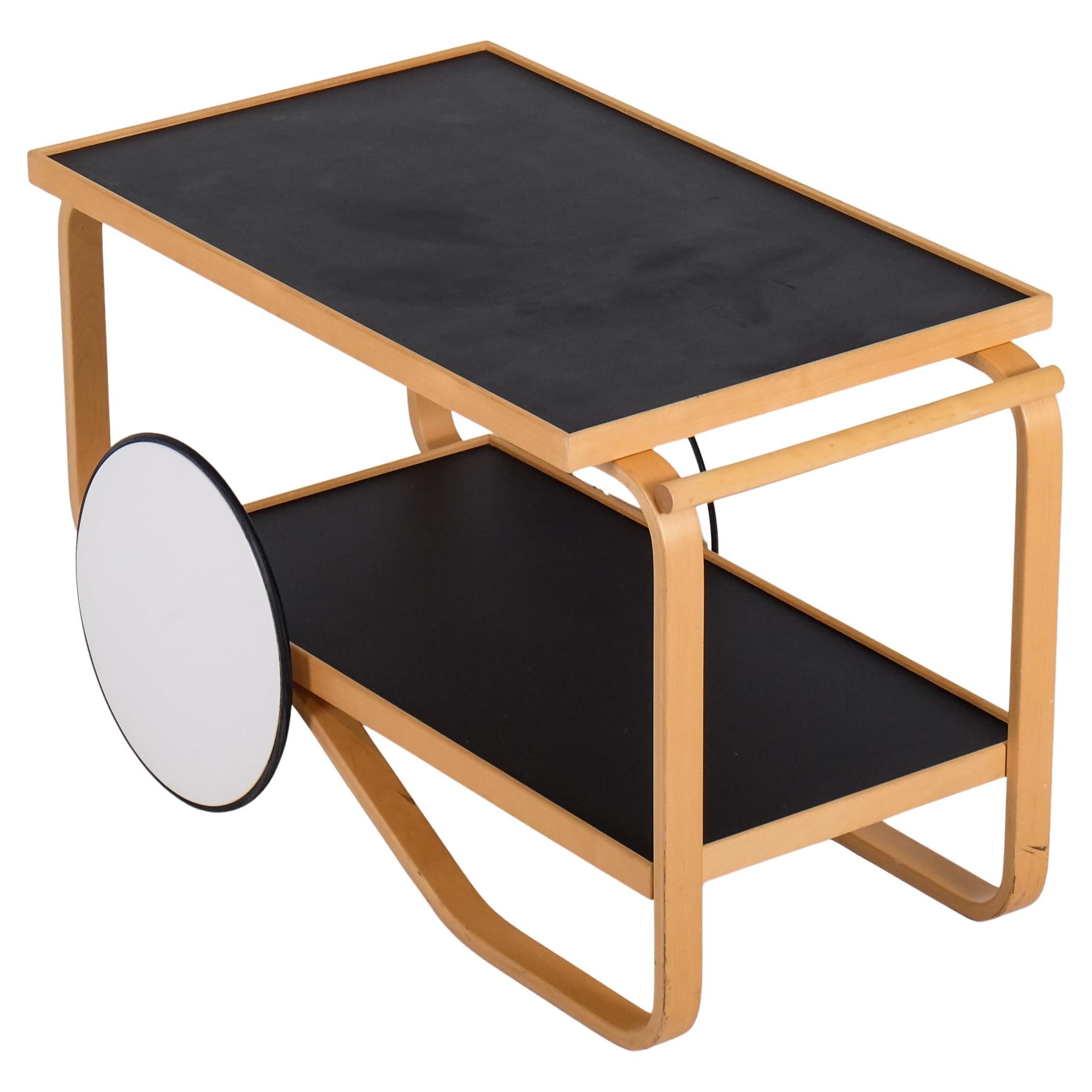 Alvar Aalto Tea Cart Model 901, produced by Artek, circa 1980s For Sale