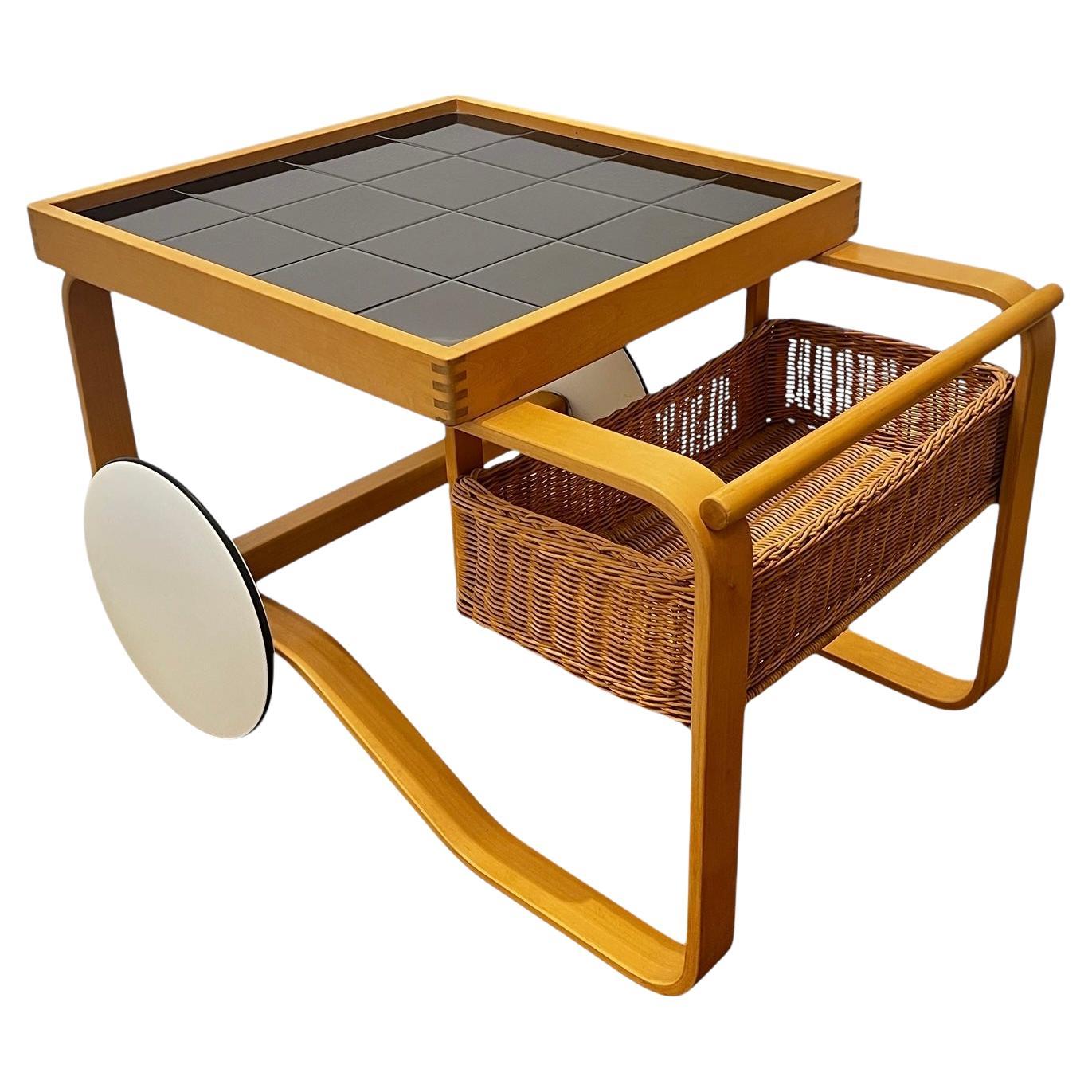 Alvar Aalto Tea Trolley 900 for Artek Black Tiles