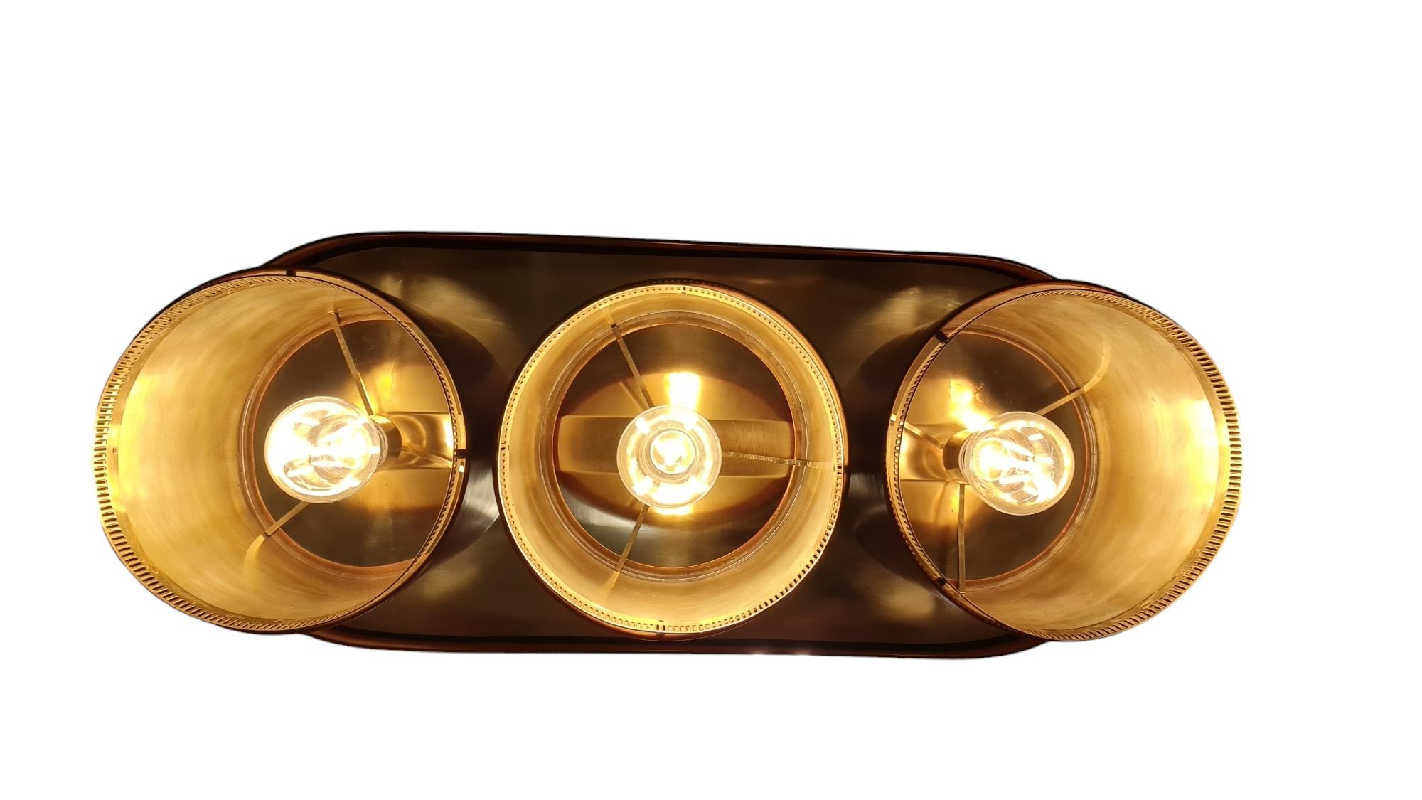 Ciondolo 'Triplets' di Alvar Aalto Modello A 203 in ottone e rosso, Valaistustyö anni '50 in vendita 2